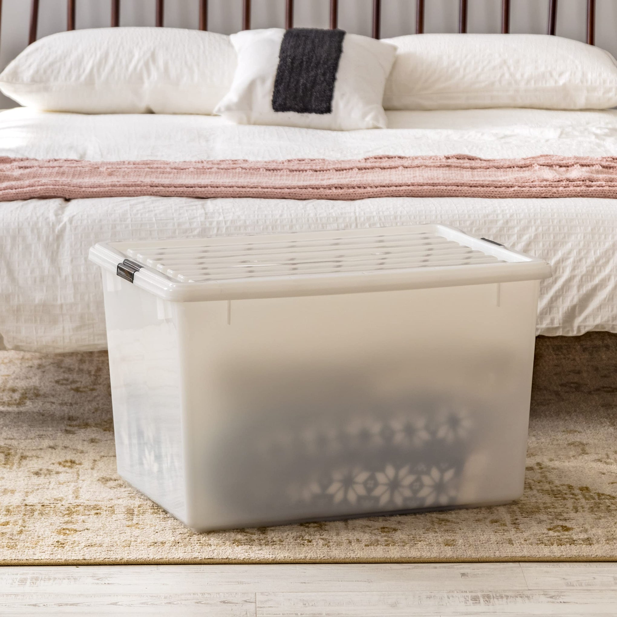 3 Pack 144 Qt Stackable Storage Bins with Lids (3 Count)