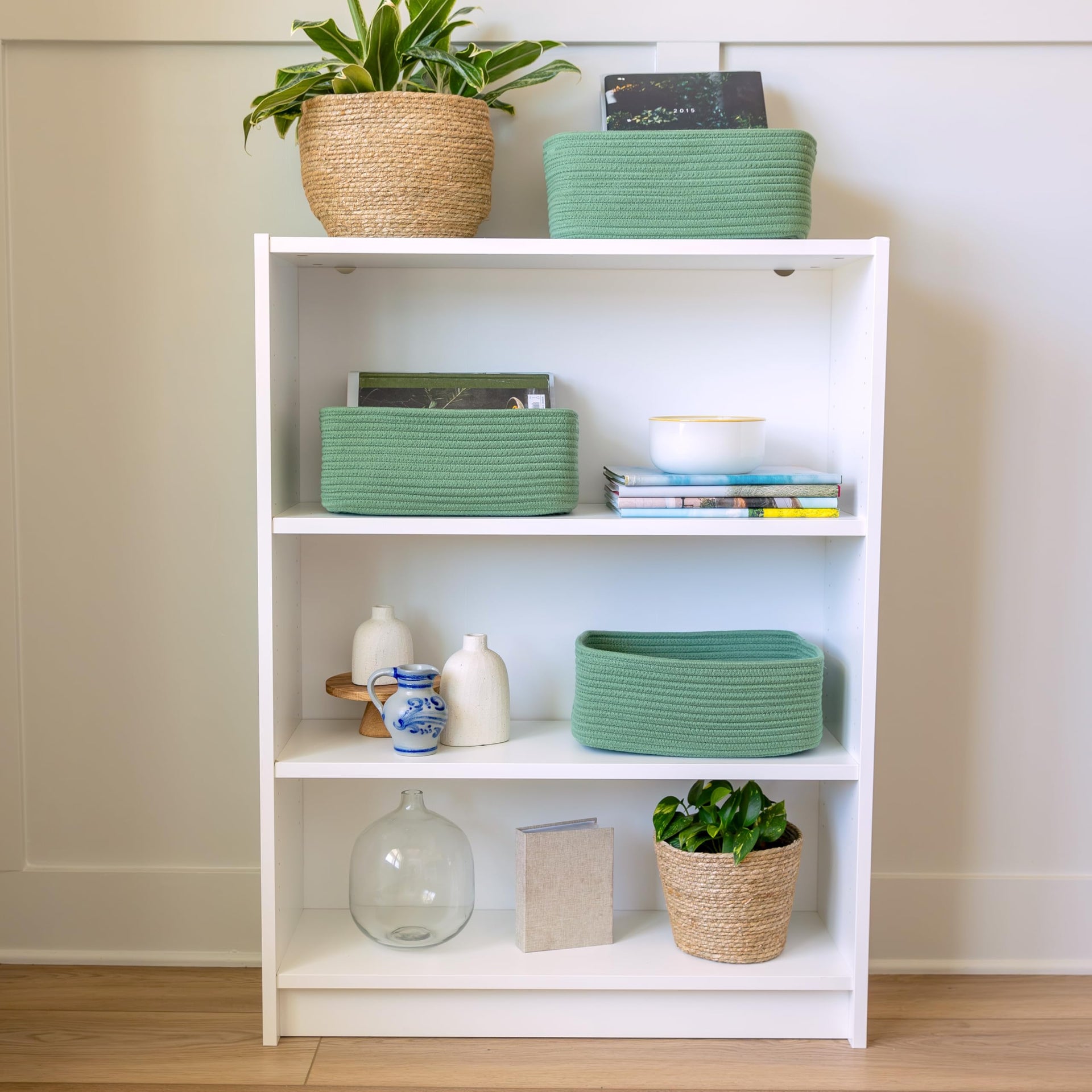 13.5”x8.5”x5.5” Rectangle Storage Baskets for Shelves 3 Pack (3 Count)
