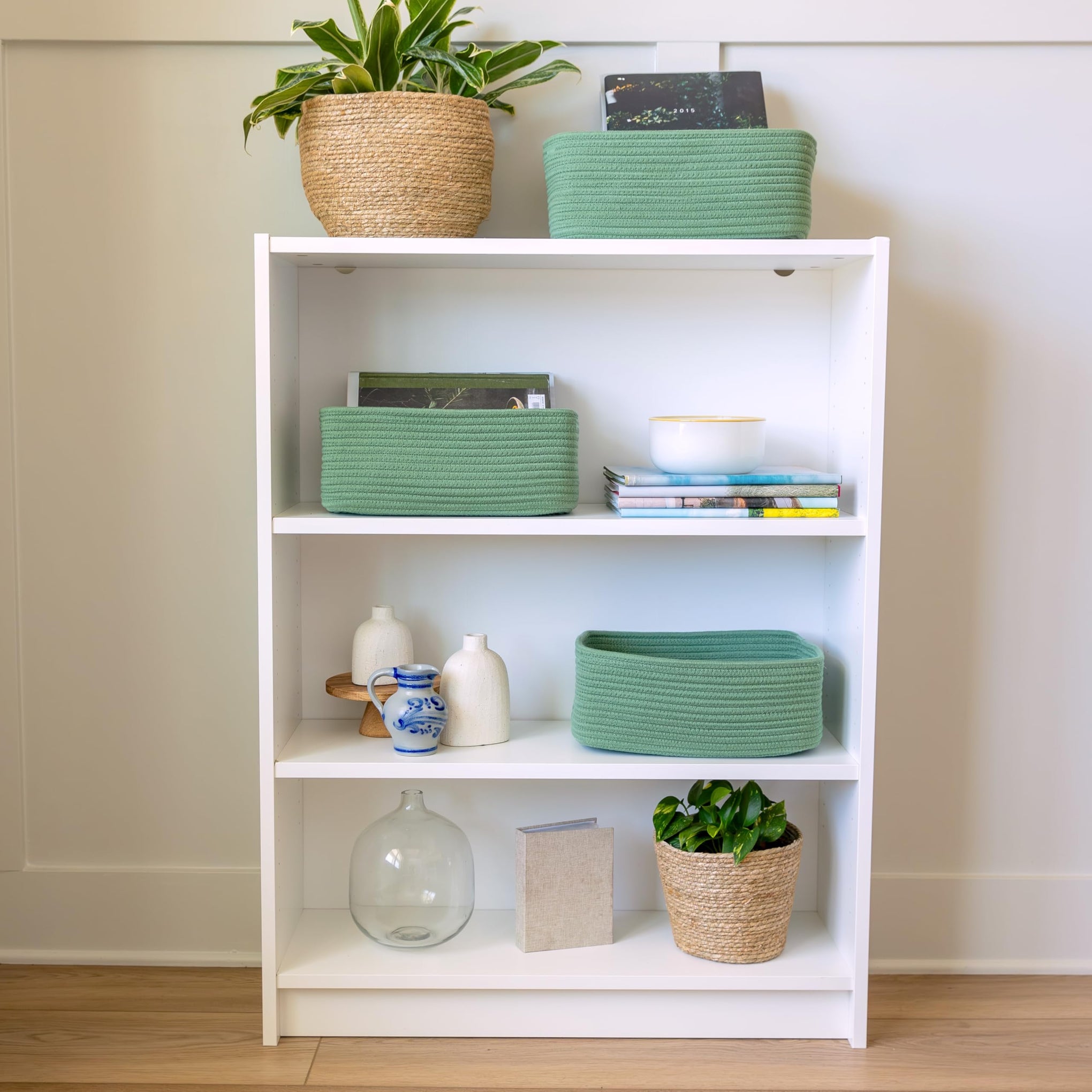 13.5”x8.5”x5.5” Rectangle Storage Baskets for Shelves 3 Pack (3 Count)