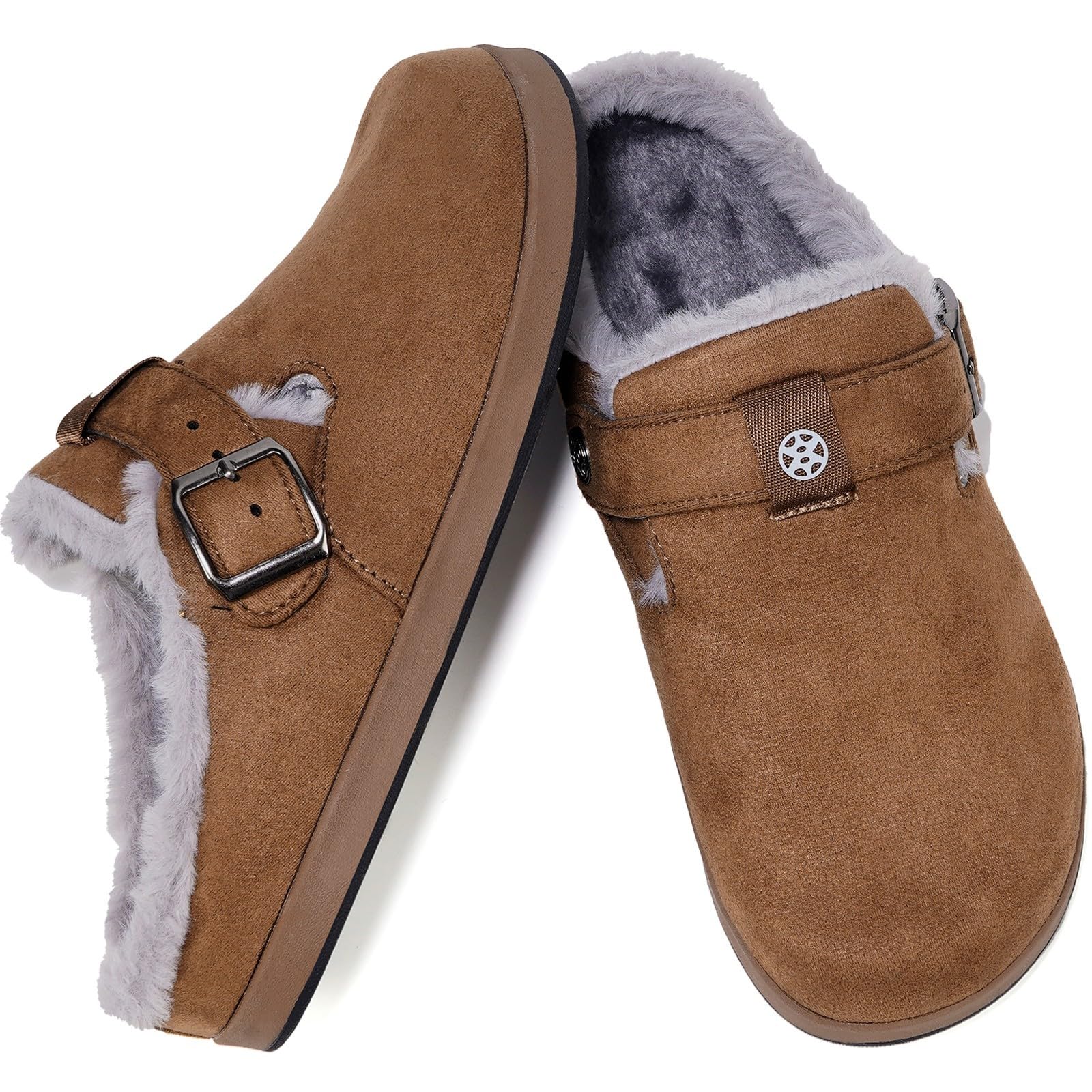 Fur Lined Clogs for Women Men Winter Slippers