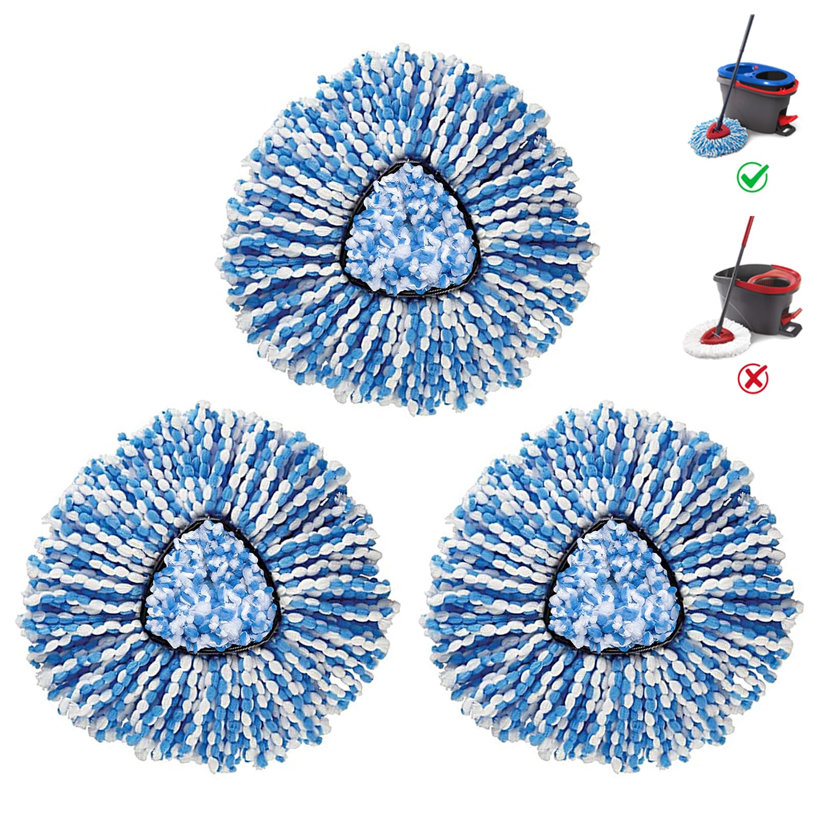 BonusLife 3 Pack Mop Head for O (8 Ounce)