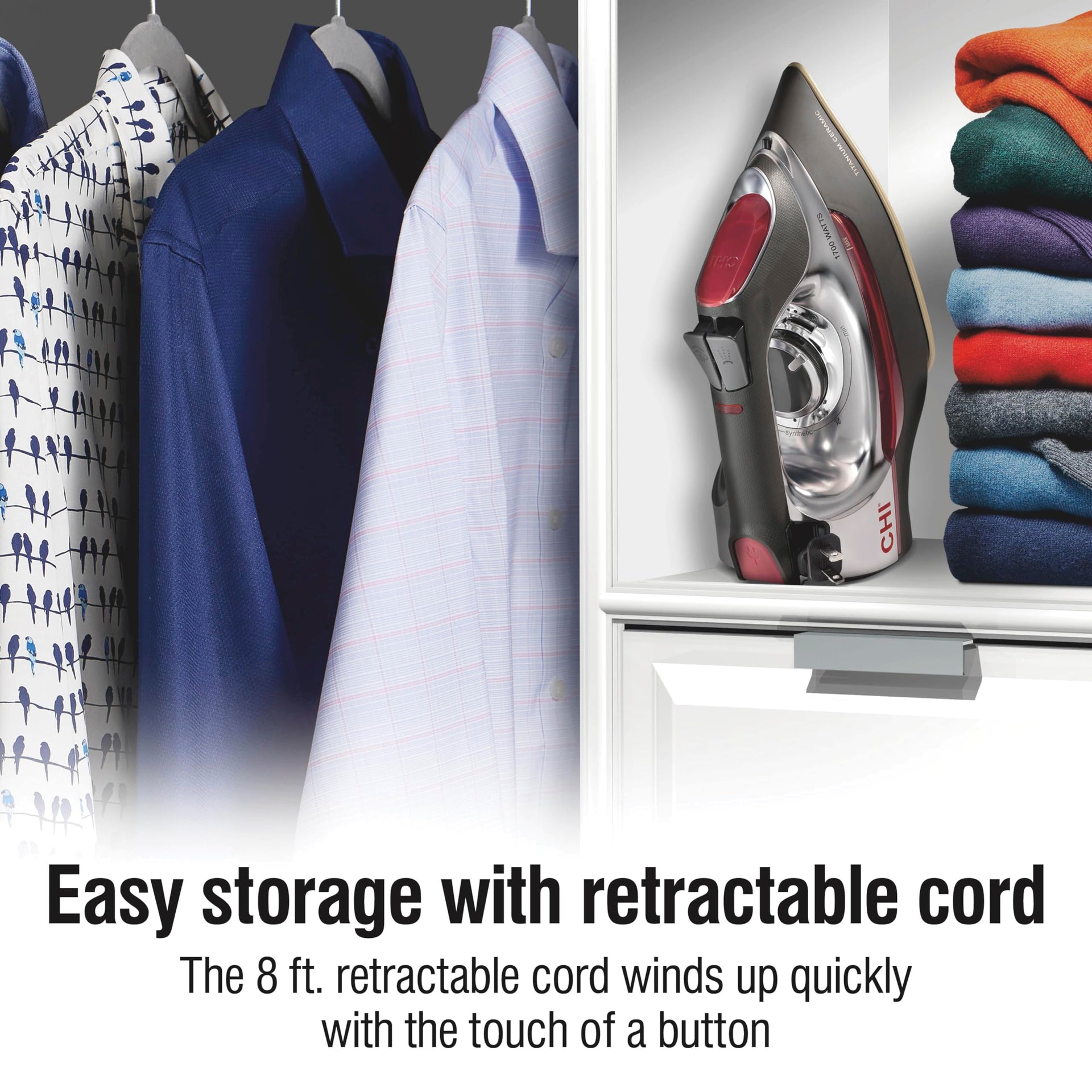 Steam Iron for Clothes with Vertical Steam Burst