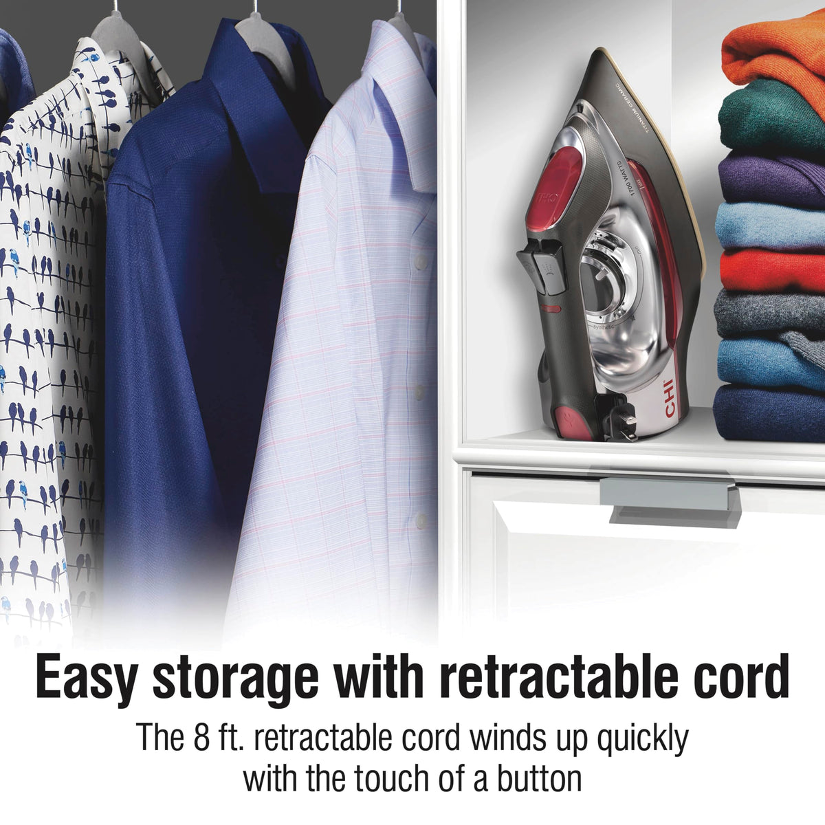 Steam Iron for Clothes with Vertical Steam Burst