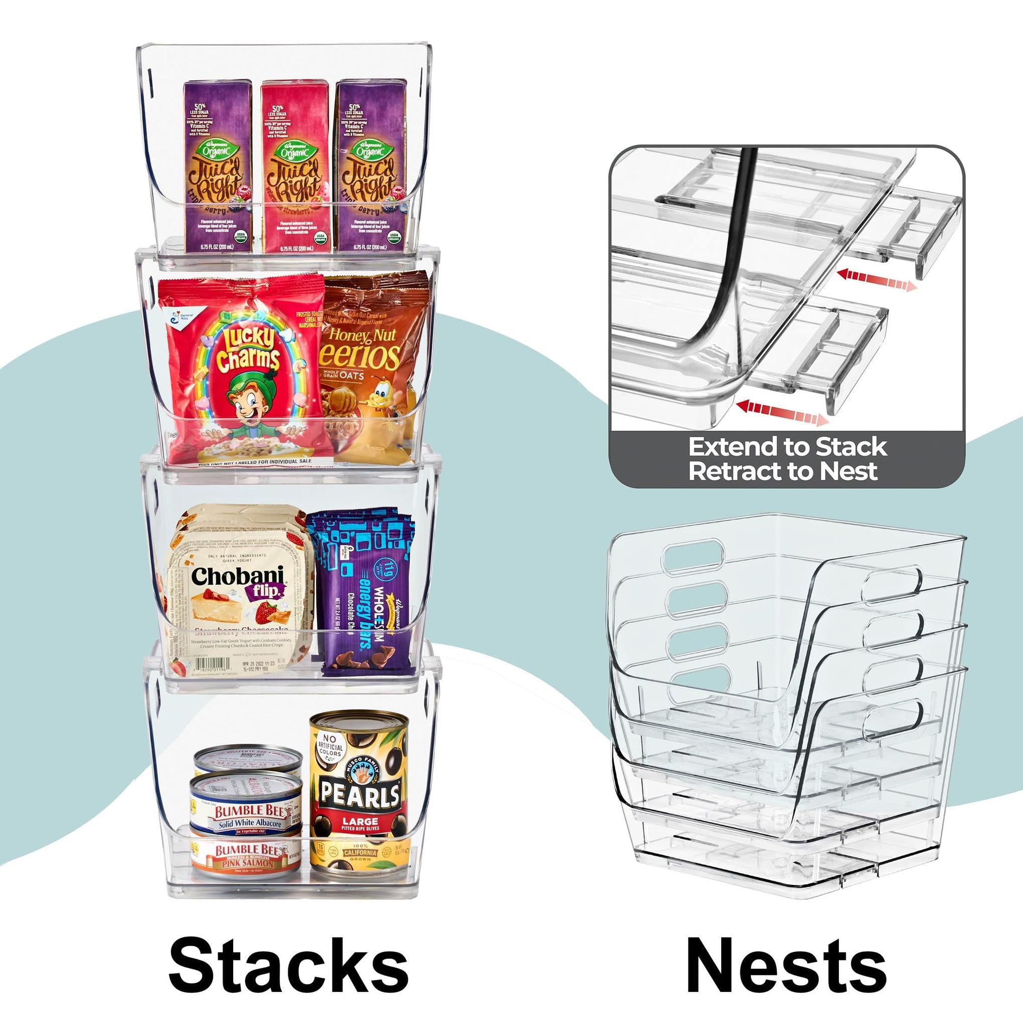 Stackable Storage Bins Open Front