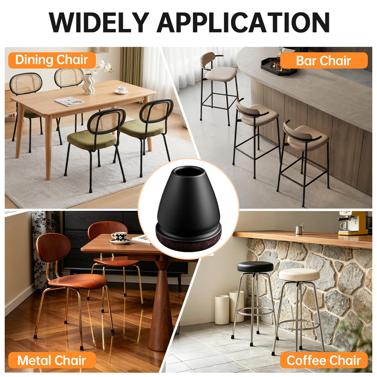 8 Pcs Small Silicone Chair Leg Sliders for Hardwood Floors