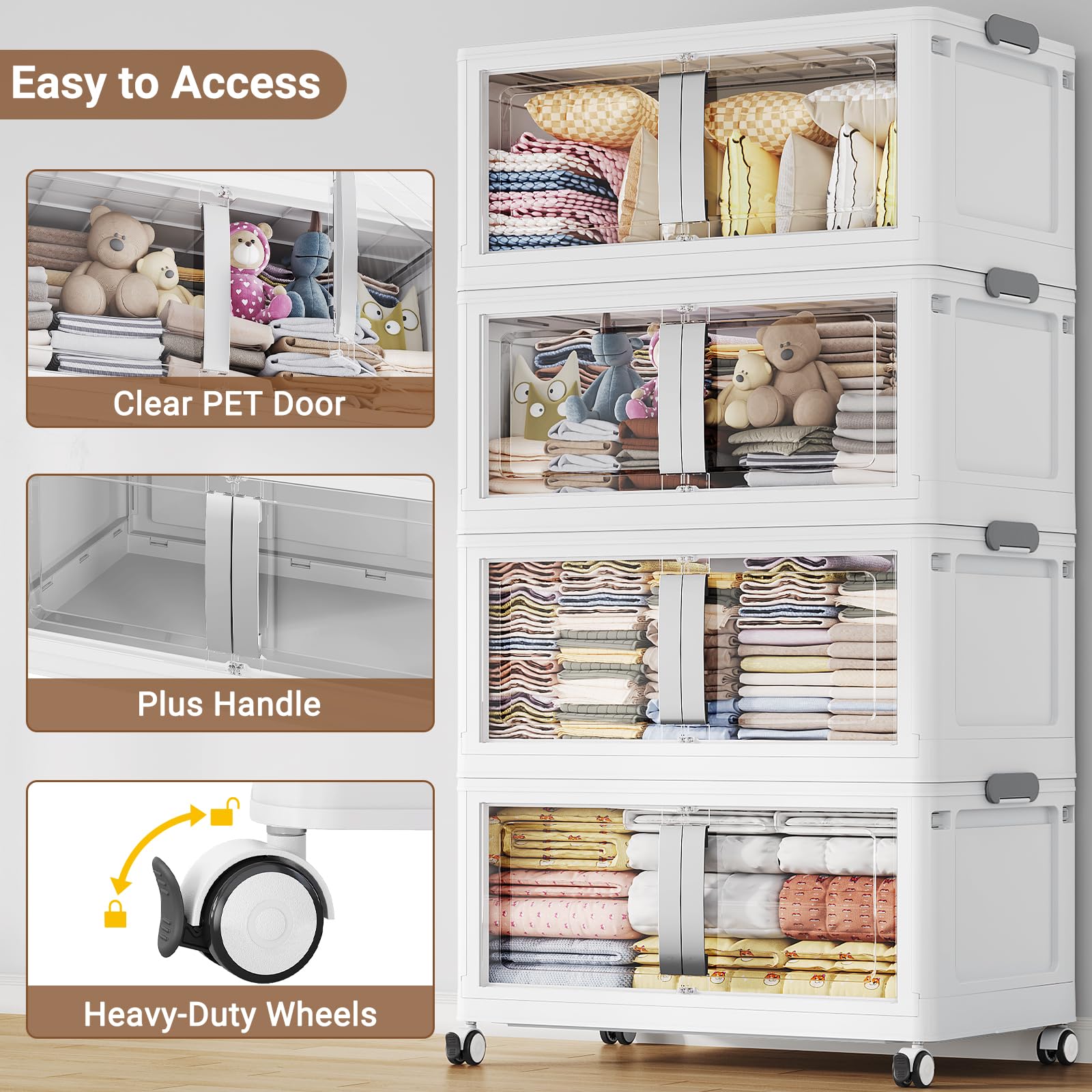 800QT Stackable Storage Bins with Lids (5 Count)
