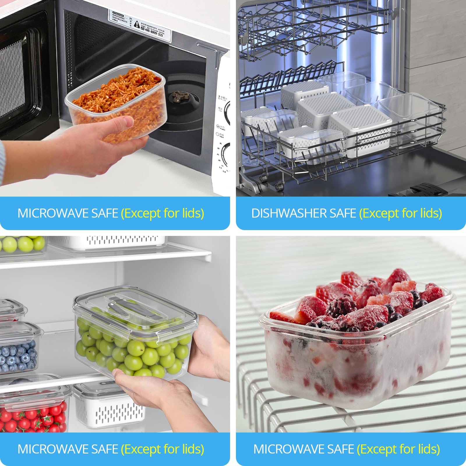 5 Pack Fruit Storage Containers for Fridge (5 Count)
