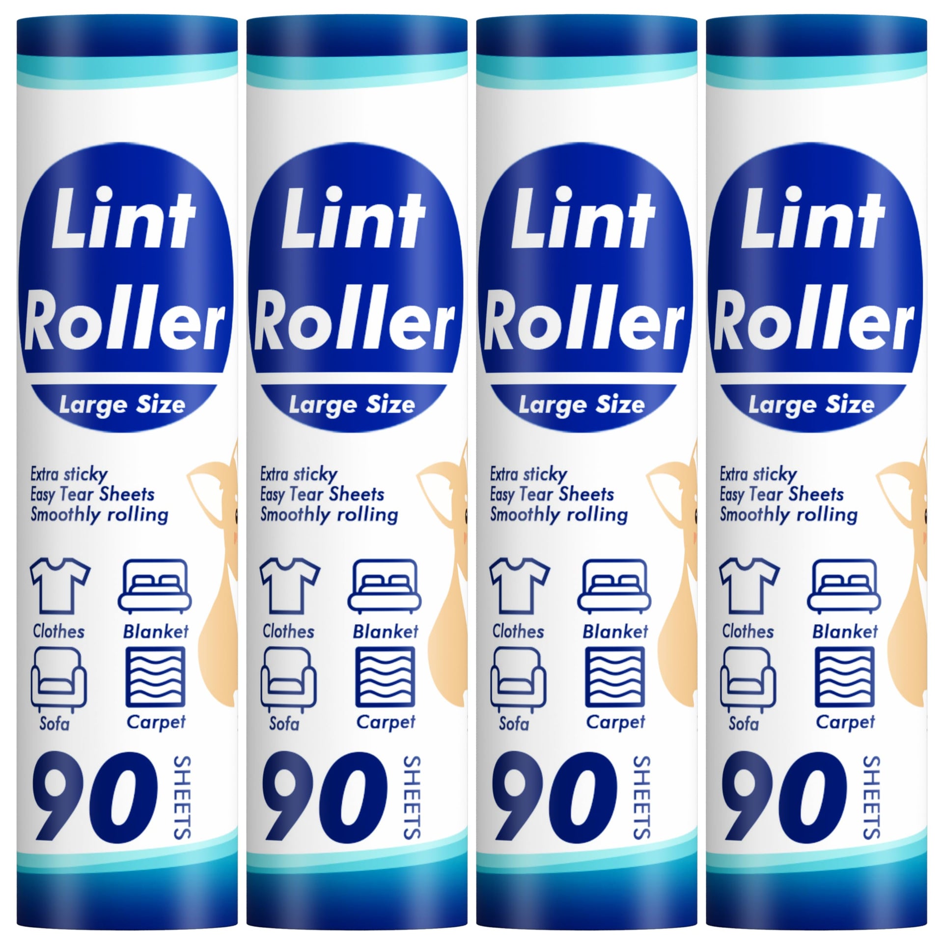 360 Sheets Sticky Lint Rollers Refills for 9.45'' Width Large Lint Roller
