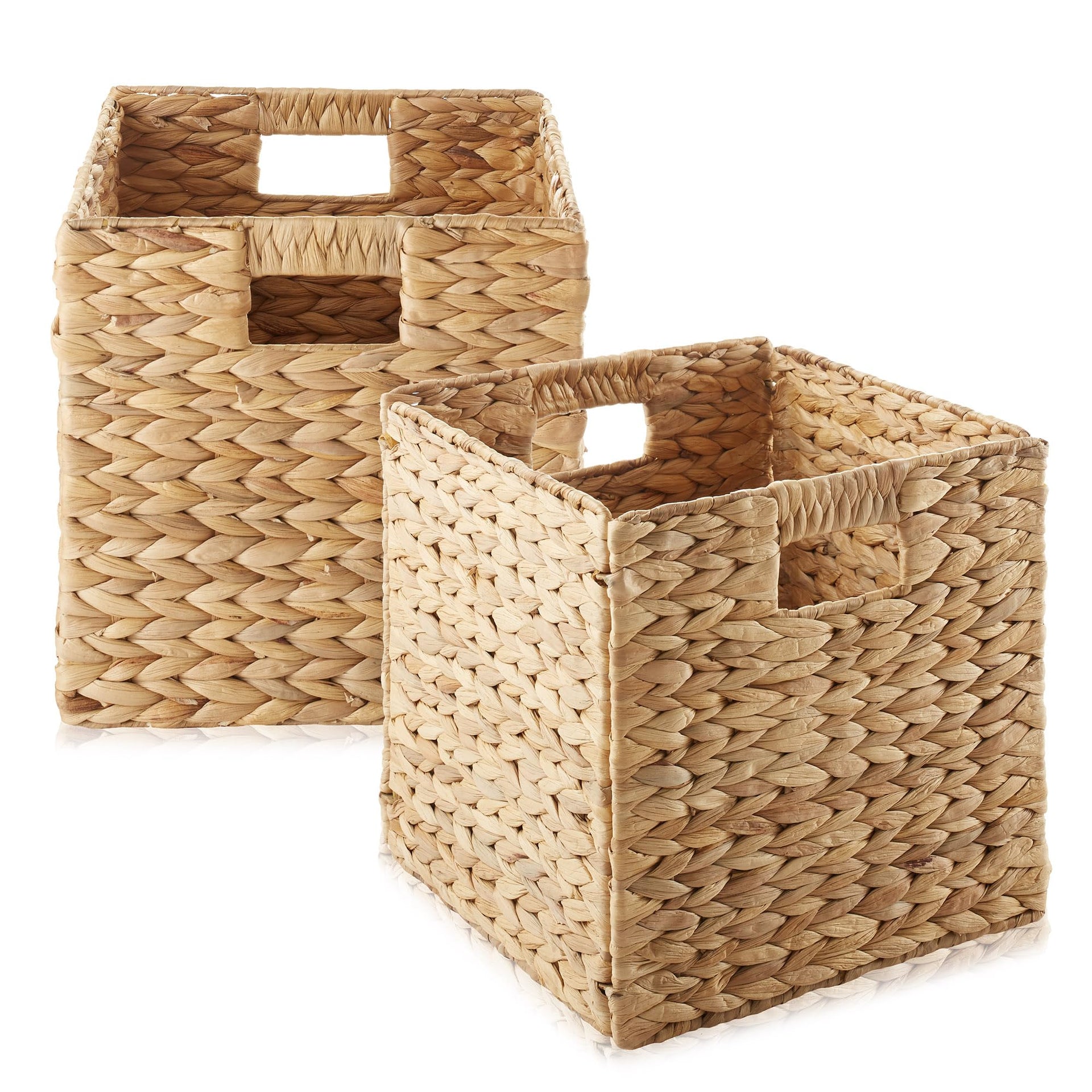10.5" x 10.5" Water Hyacinth Storage Baskets (2 Count)