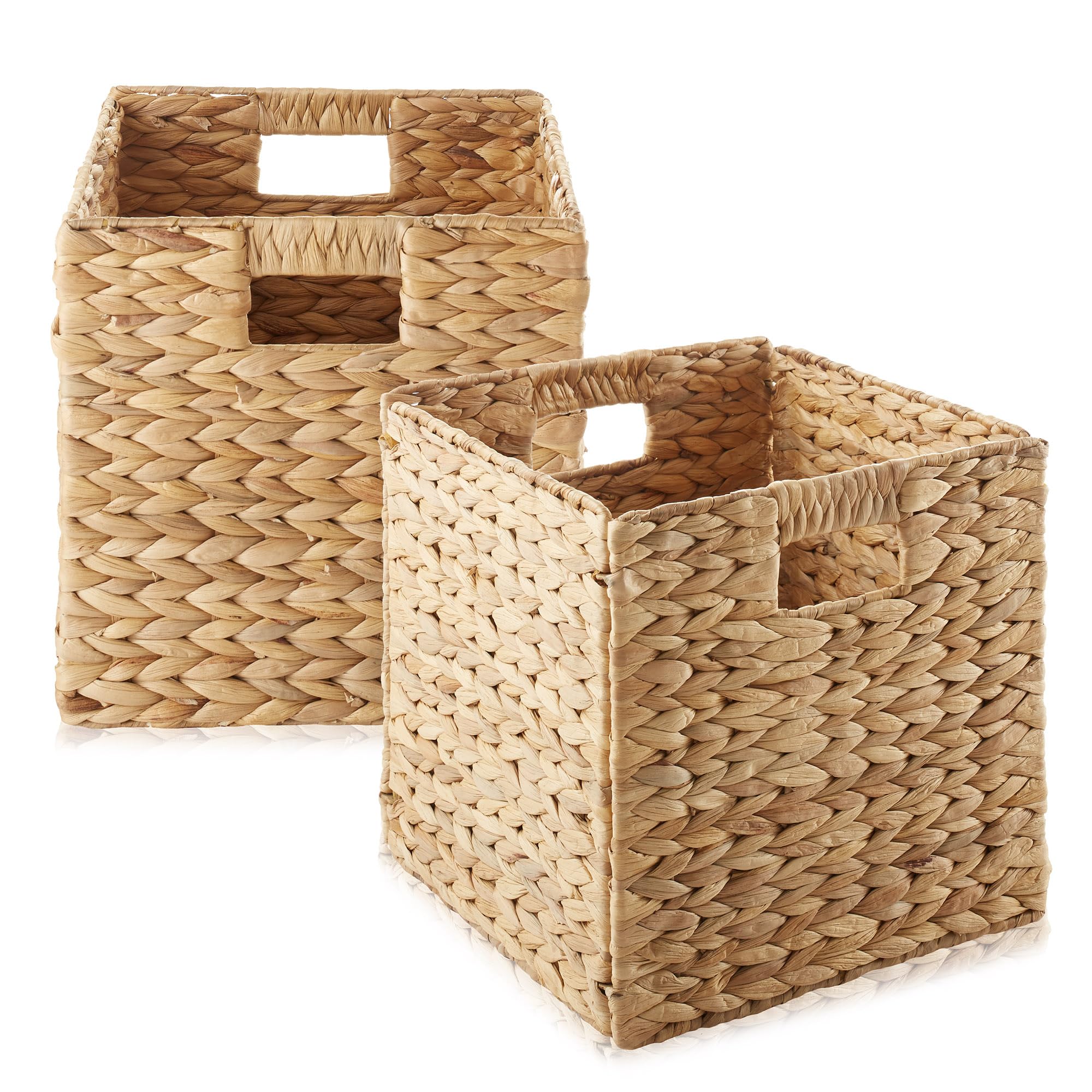 10.5" x 10.5" Water Hyacinth Storage Baskets (2 Count)