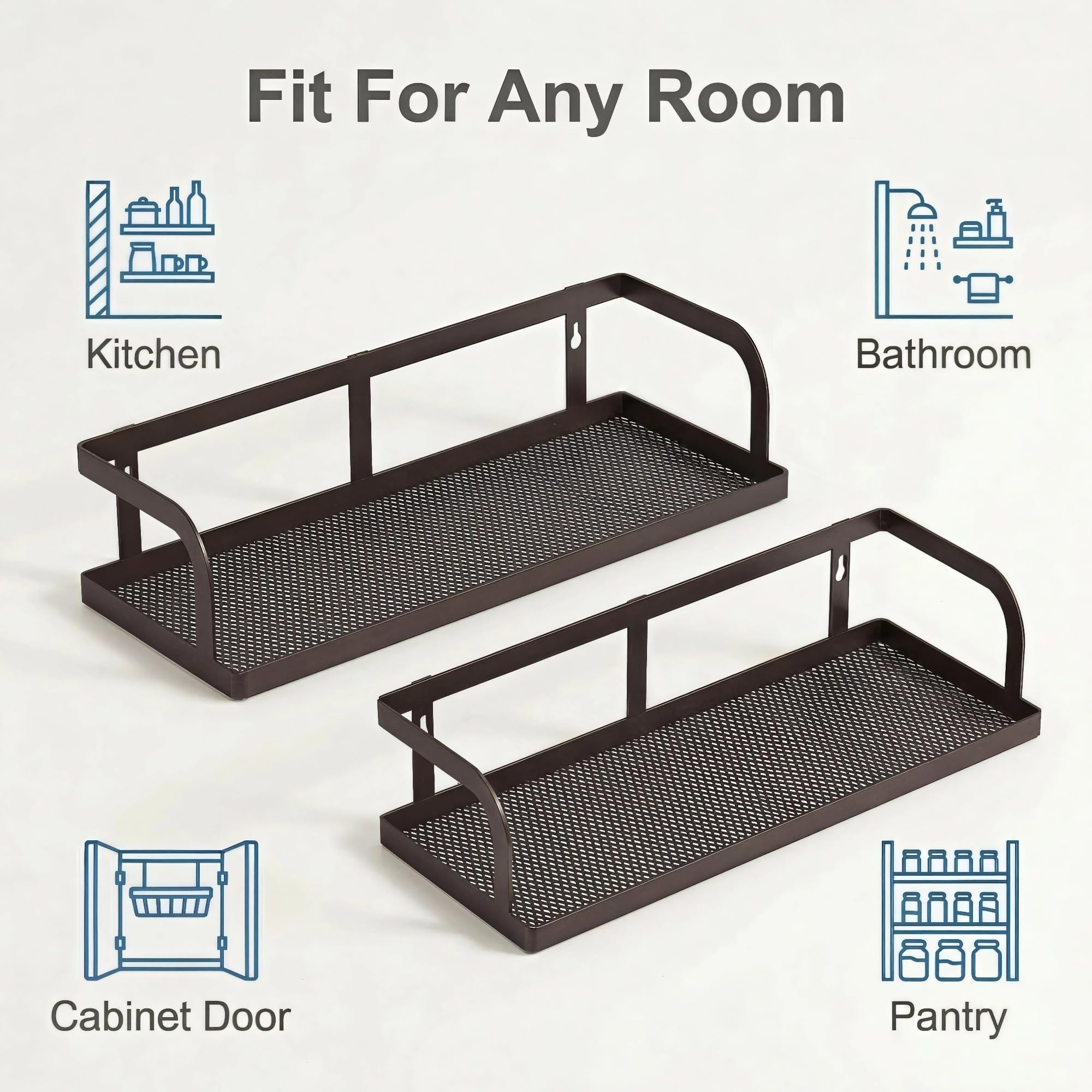 2 Pack 16.5" Extra Long Slim Hollowout Shower Caddy (2 Count)