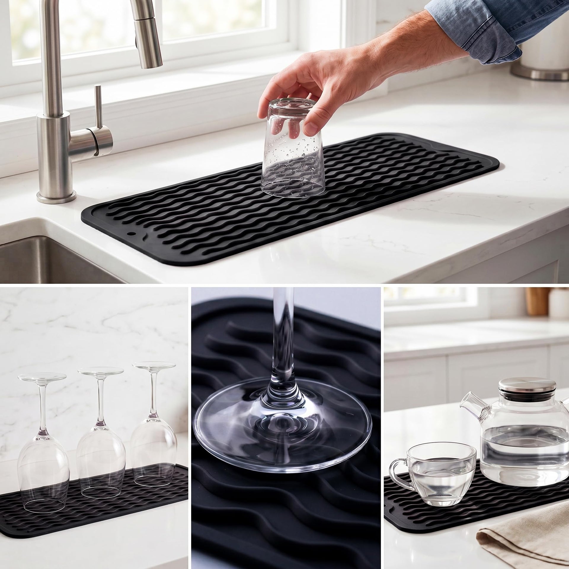 Silicone Dish Drying Mat for Multiple Usage