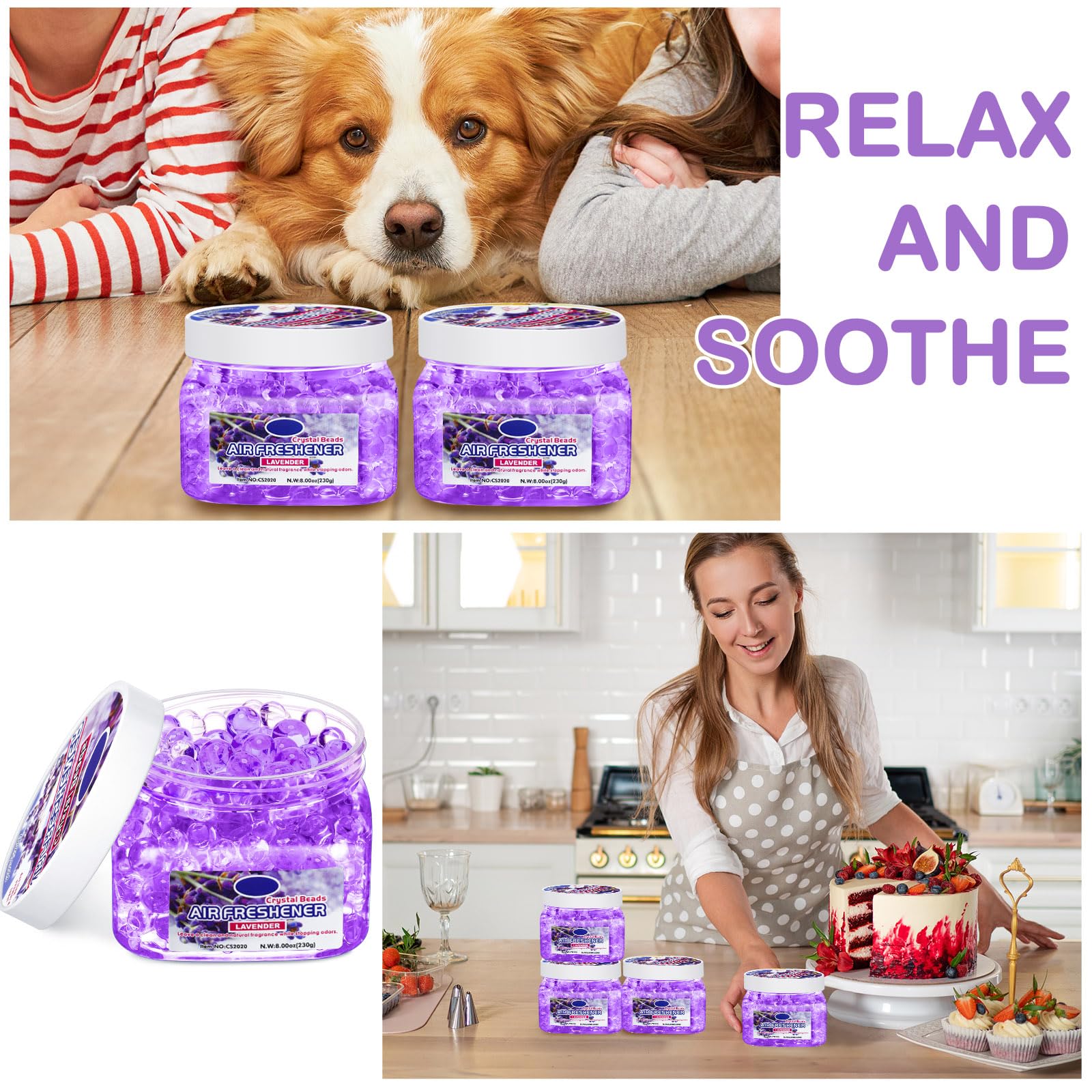 6 Pcs Air Freshener Beads Odor Eliminator Beads Odor (48 Fl Oz)