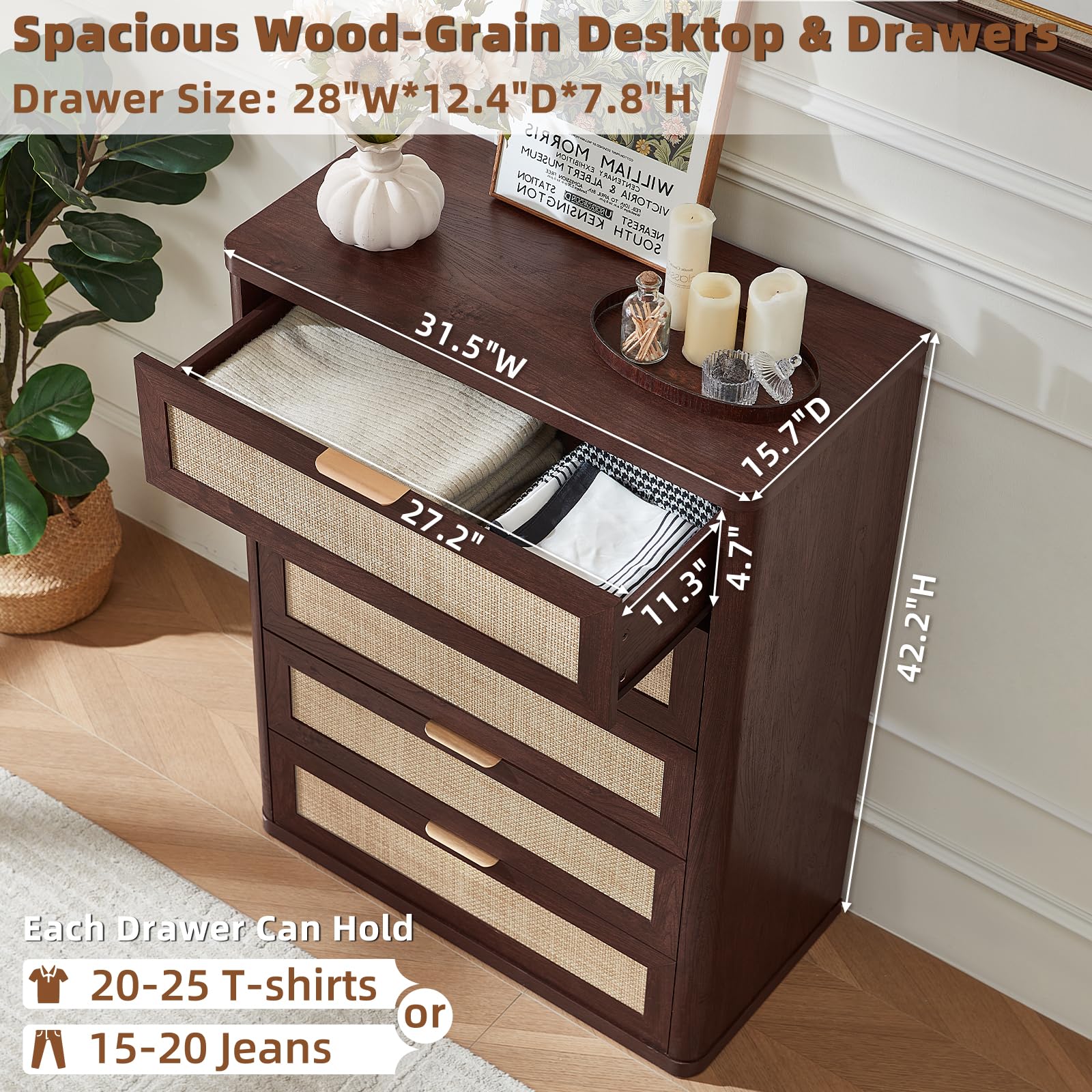Rattan Dresser for Bedroom