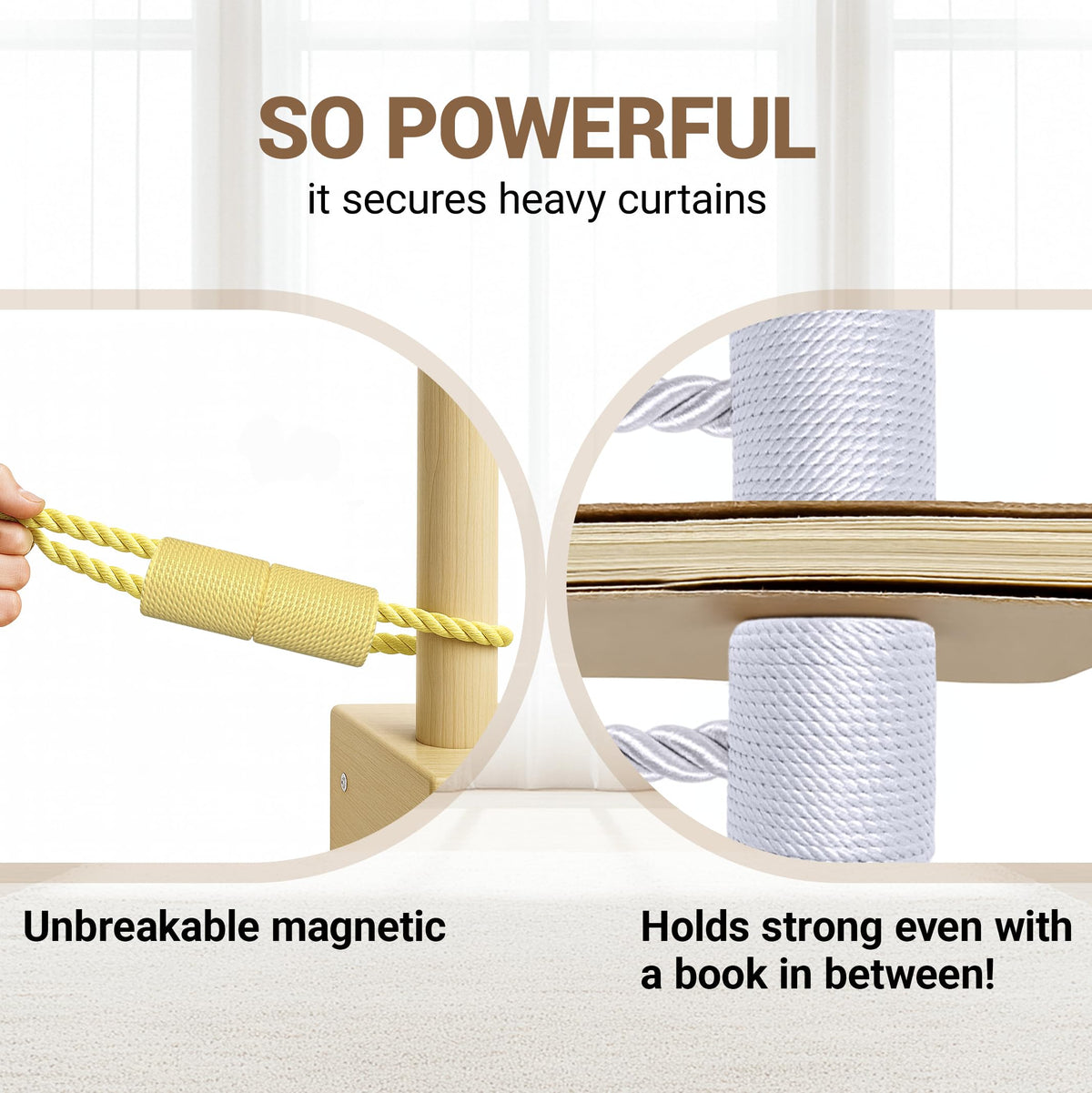Magnetic Curtain Tiebacks Golden 2pcs (2 Count)