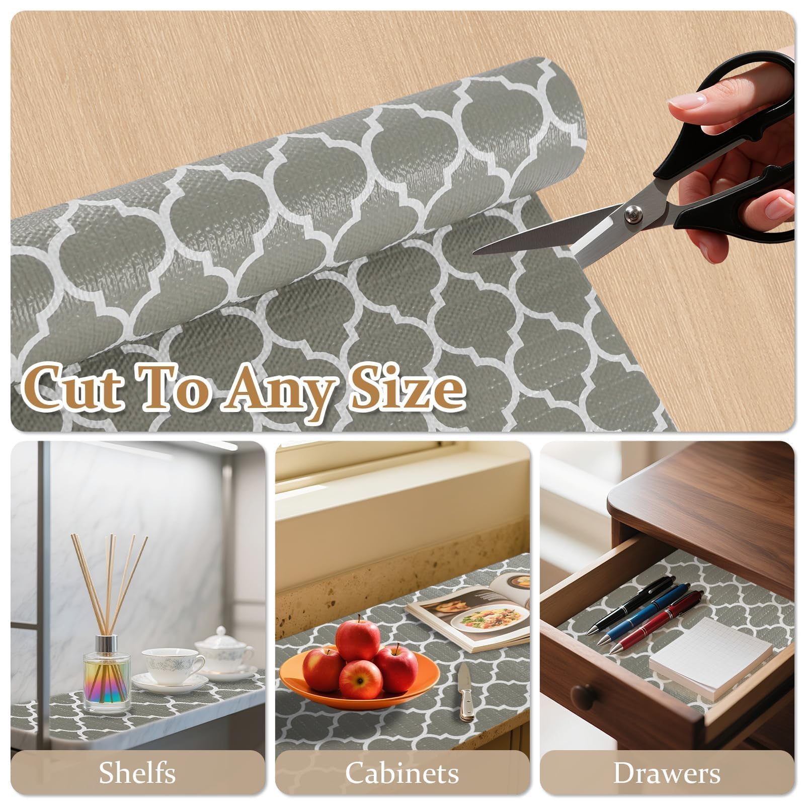 Drawer and Shelf Liner for Kitchen Cabinet Non Adhesive Non Slip 12in x 20FT (20 Sq Ft)