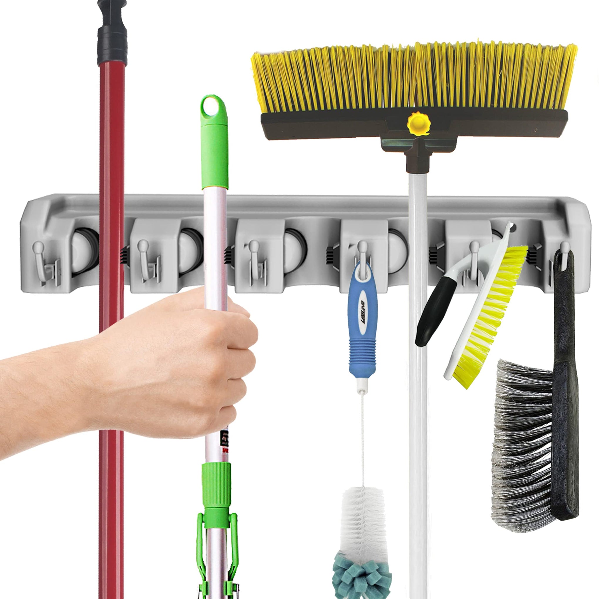 Garden Tool Organizer Wall Mount Broom and Mop Holder