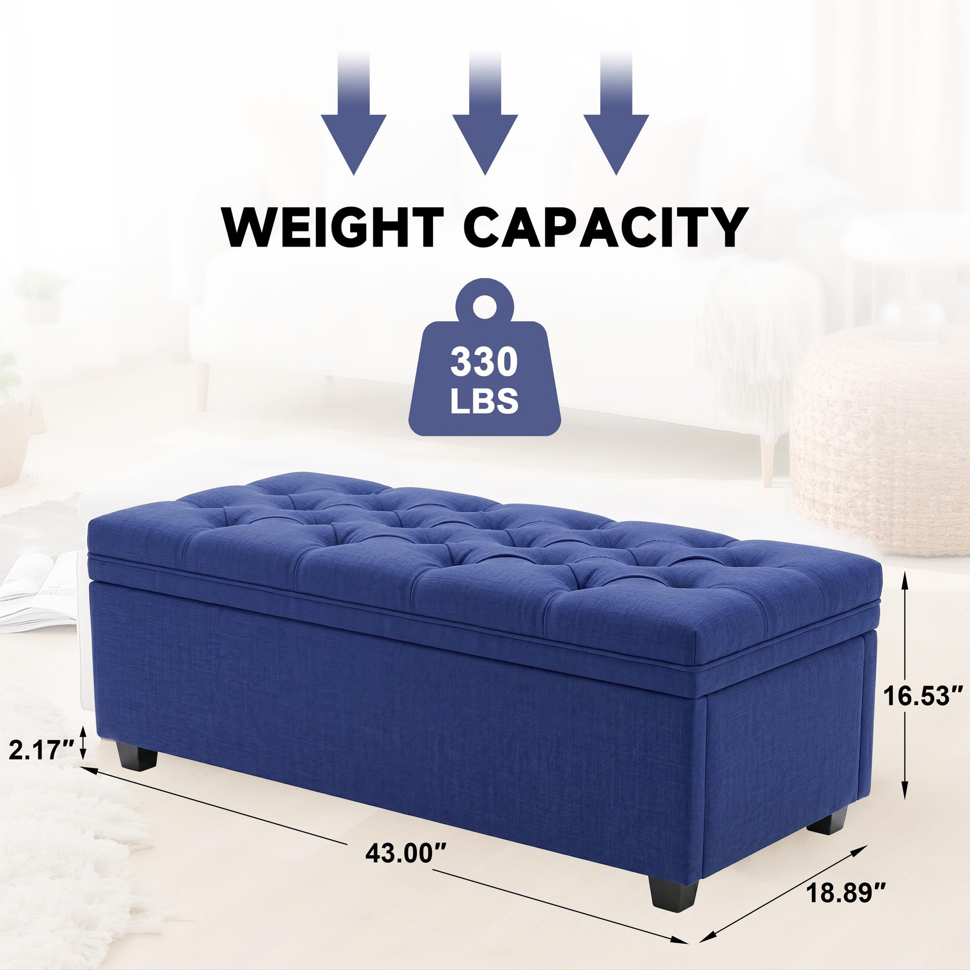 43 Inch Storage Ottoman