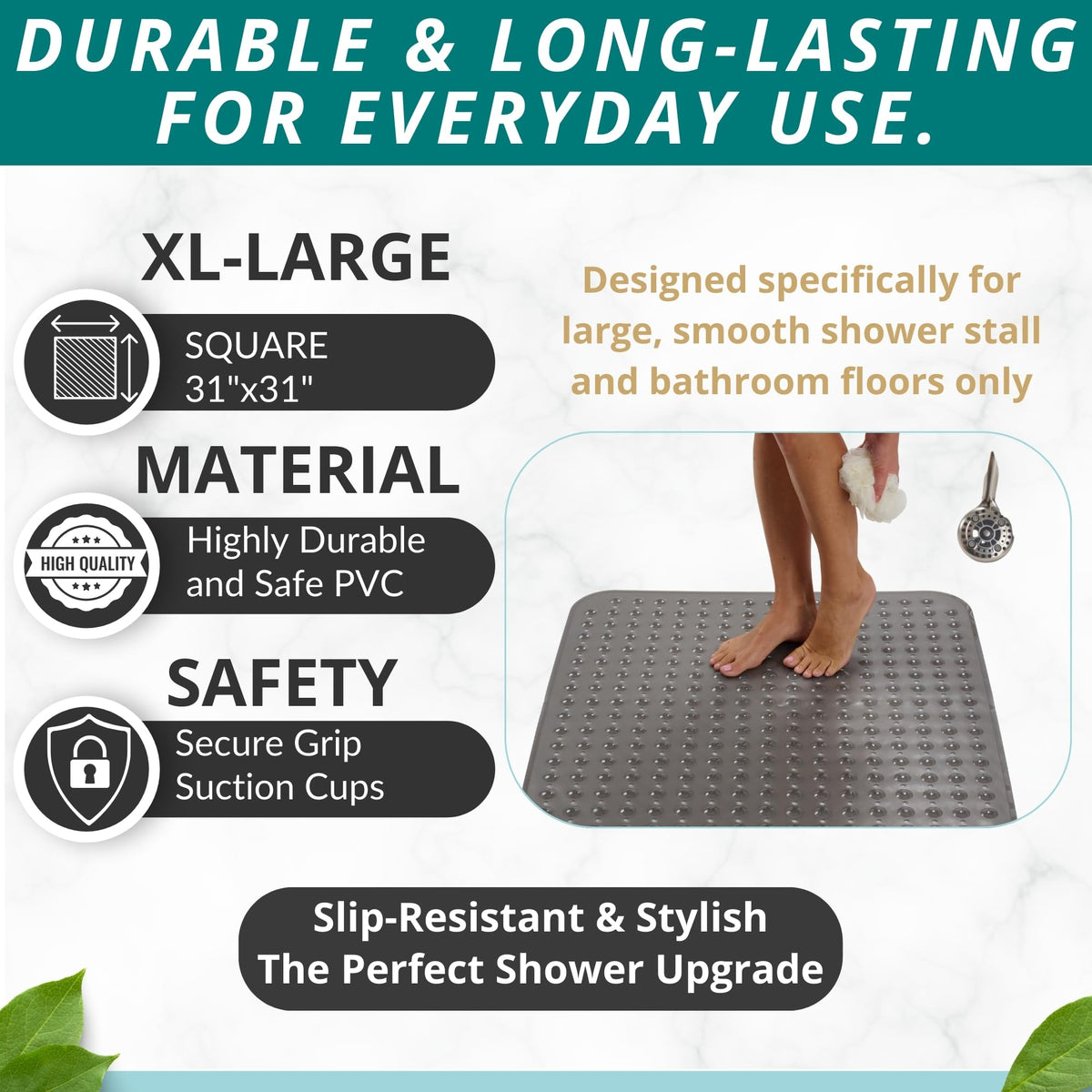 Extra Large Square Non Slip Shower Mat