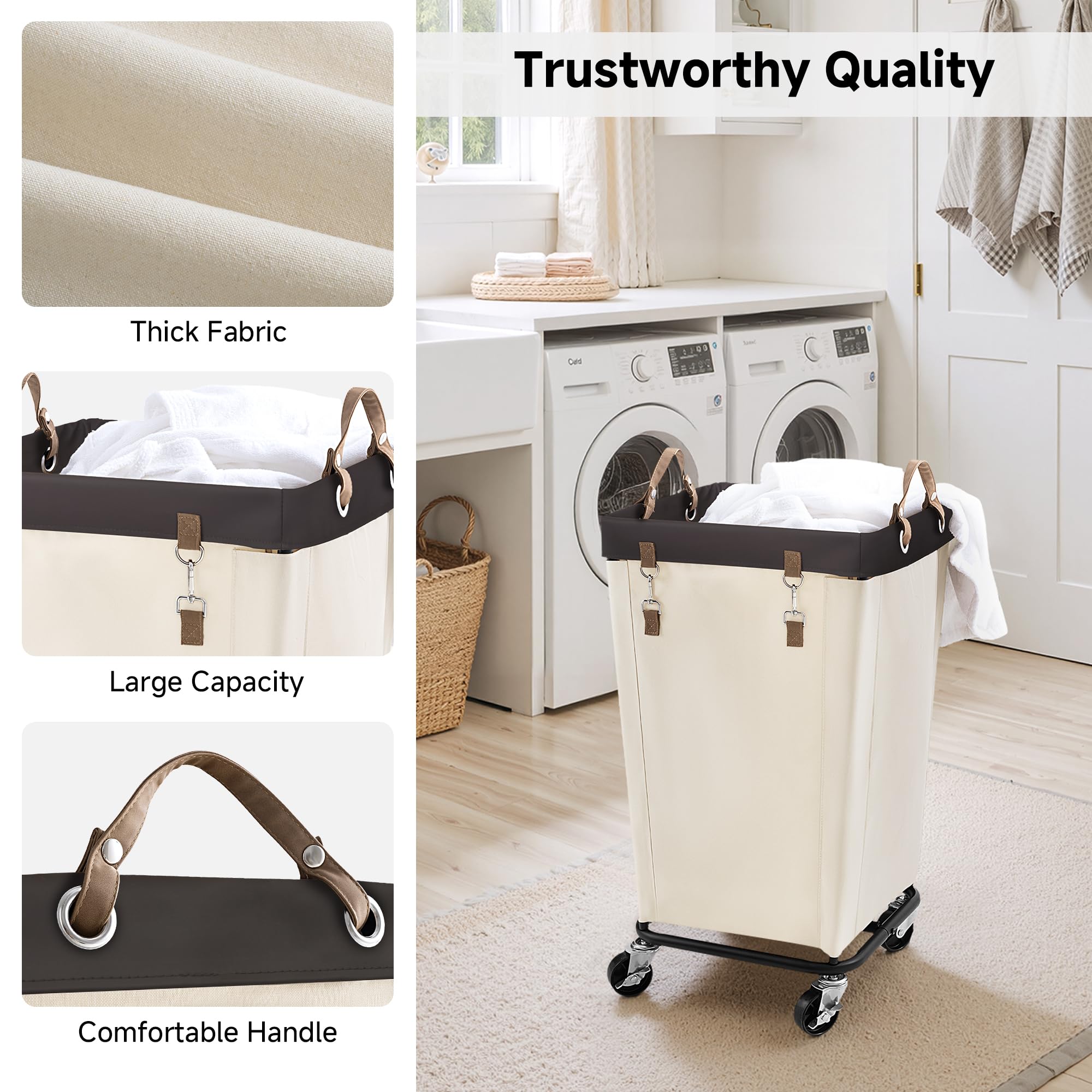 110L Laundry Basket with Wheels