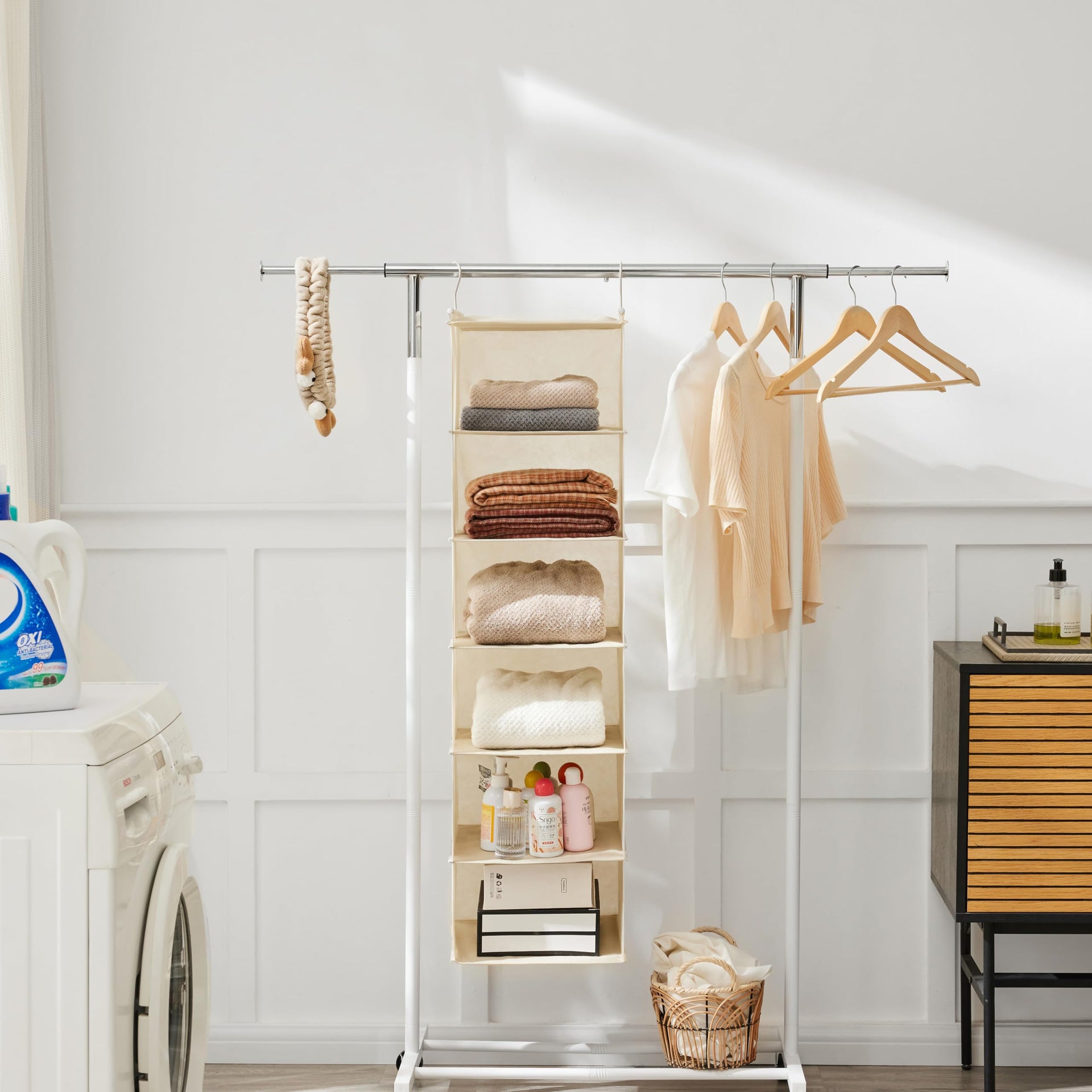 2 Pack 6 Tier Foldable Hanging Closet Organizer