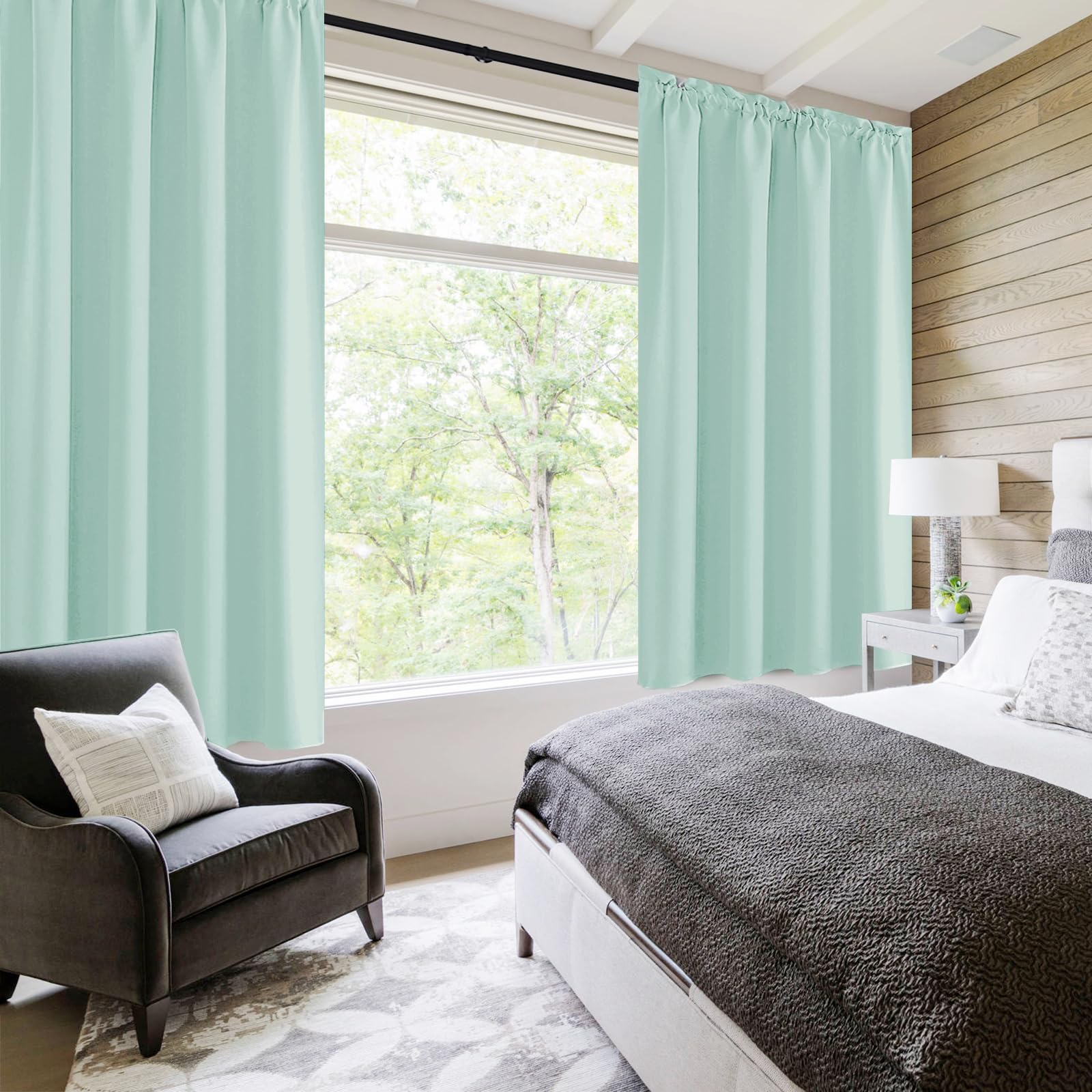 Blackout Curtains for Bedroom Living Room 52 x 45 Inch Long 2 Panels (2 Count)