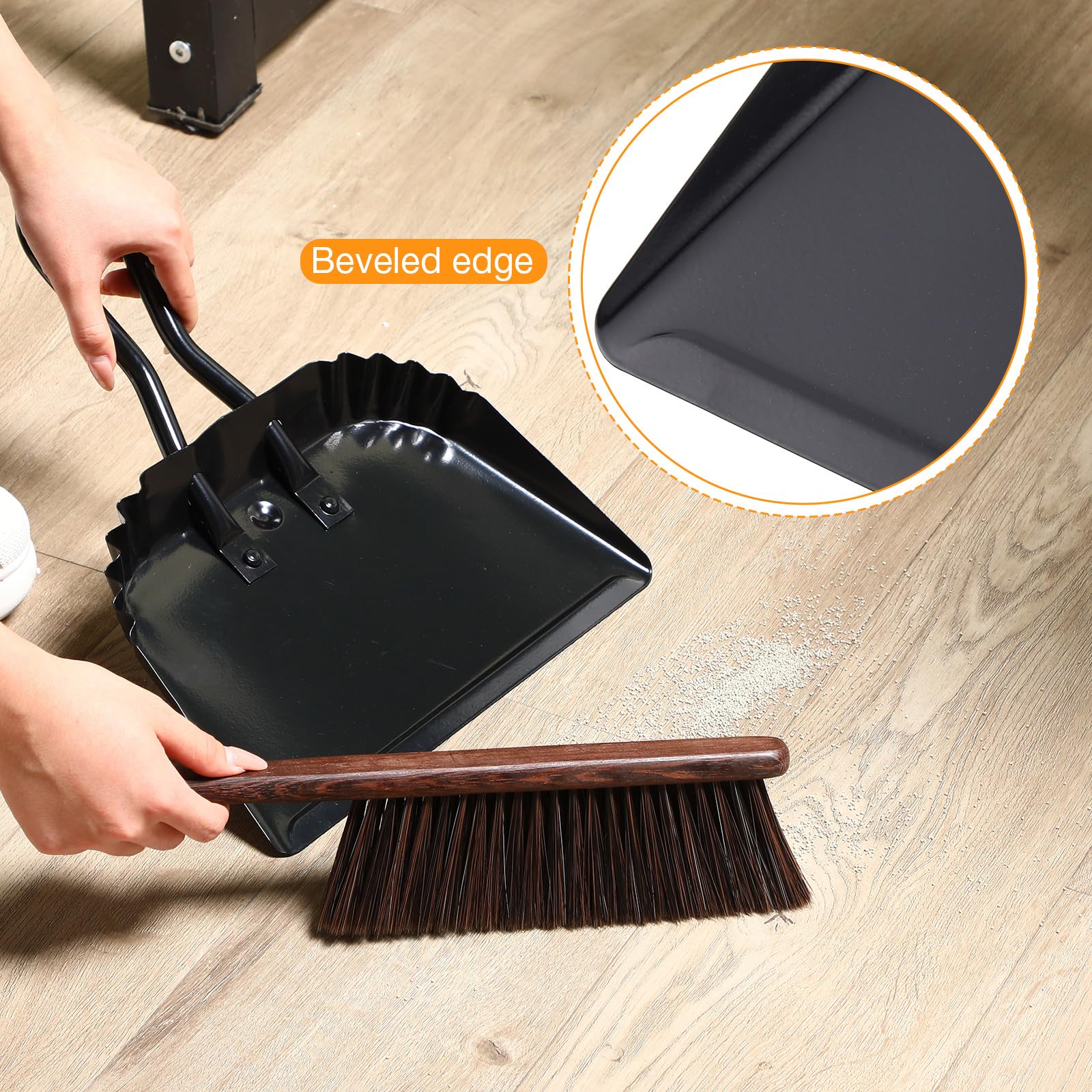 4 Pack 12 inch Heavy Duty Metal Dustpan Large Wide Dust Pans for Household Handheld Wide Scooper and Debris Cleaning Tool Ideal for Home and Commercial Use (4 Count)