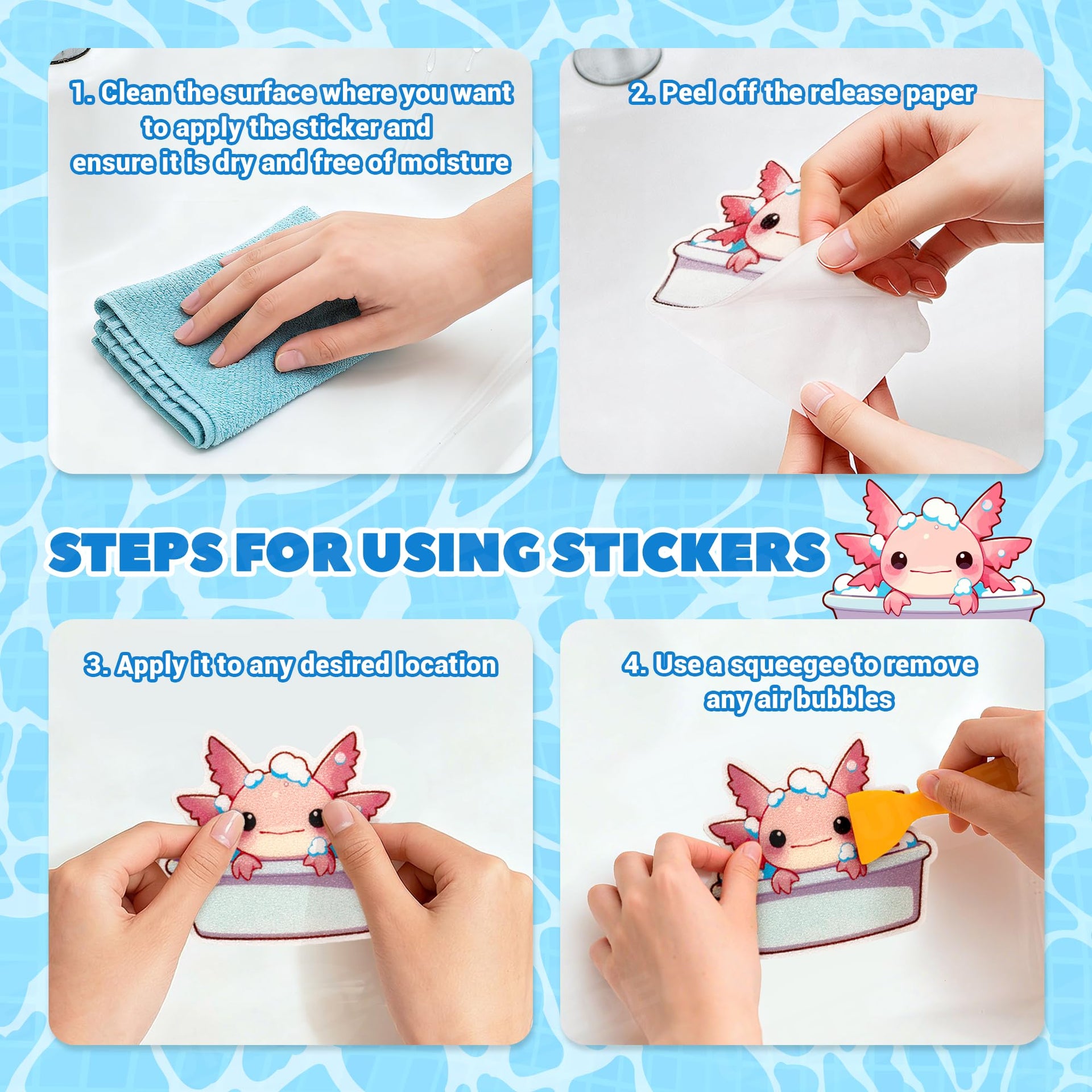 Kids Bathtub Mat Non Slip with 17PCS Bathtub Stickers for Toddlers