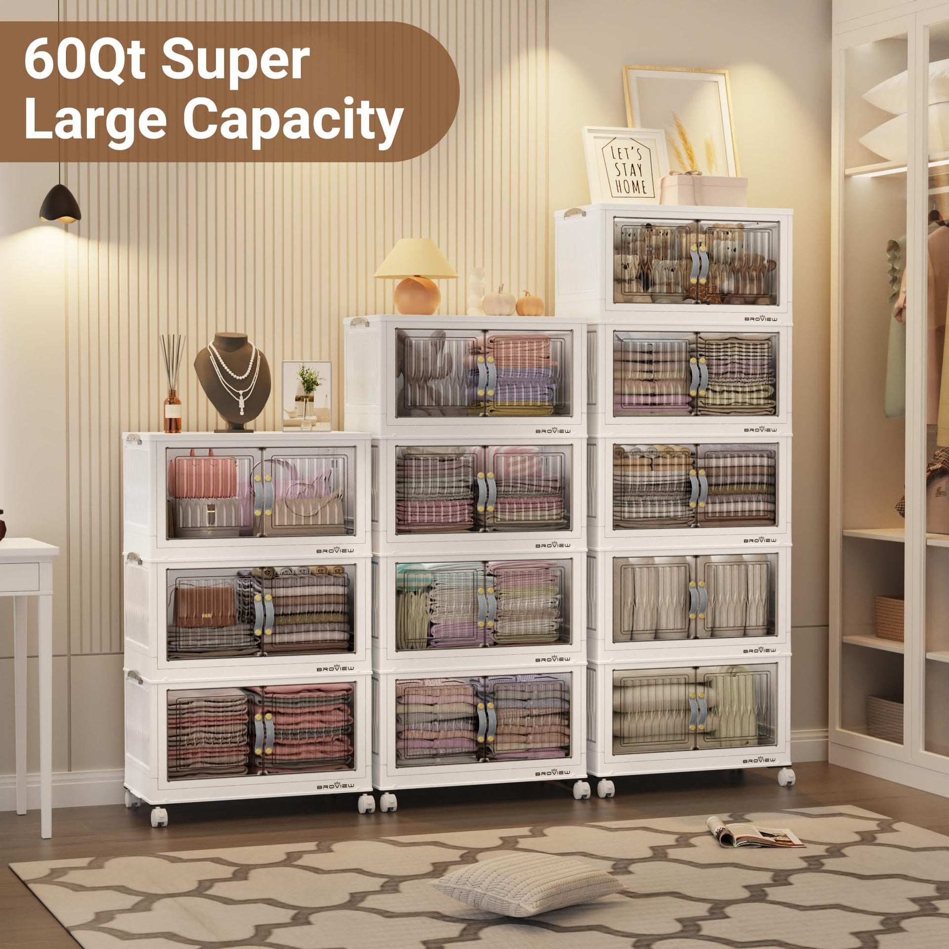 240Qt Stackable Storage Bins with Lid (4 Count)