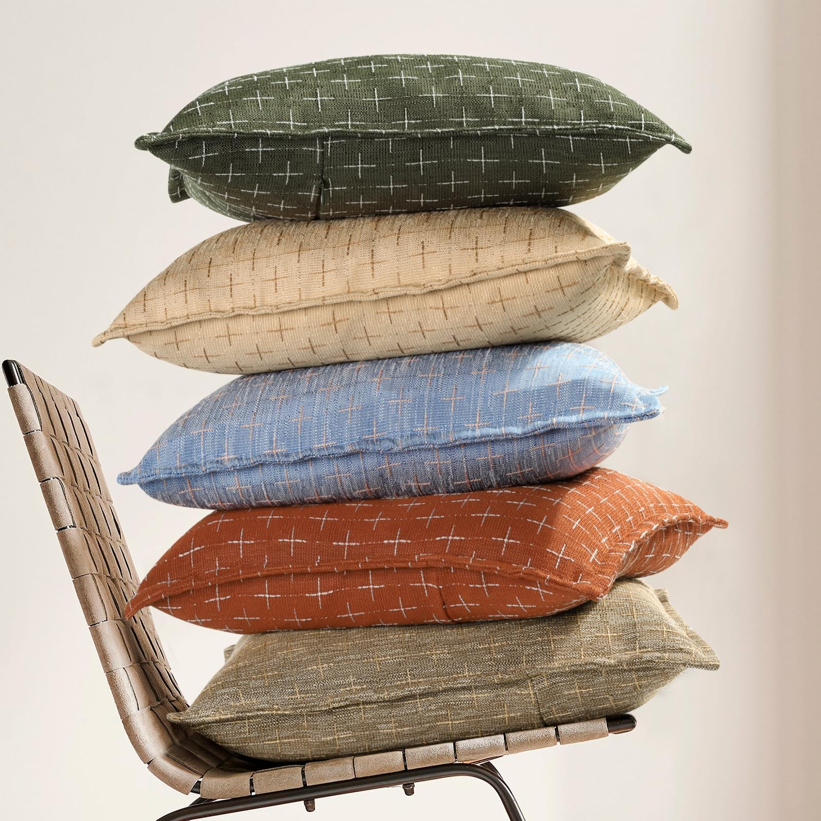 12x20 Pillow Covers Set of 2 Soft Polyester Textured Pillow Covers with Stylish Flange Edge Cozy Farmhouse Throw Pillows for Couch Bed Sofa Living Room (2 Count)