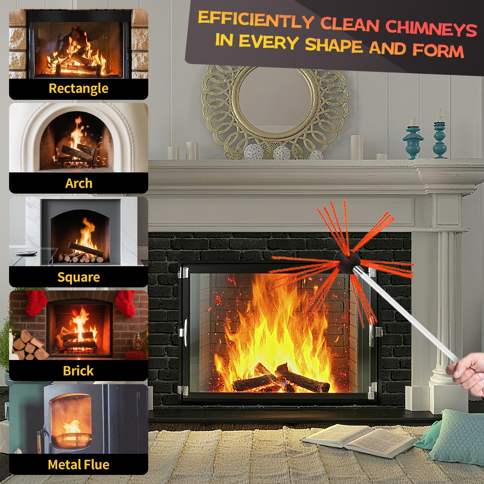 16 Feet Chimney Sweep Kit (5 Count)
