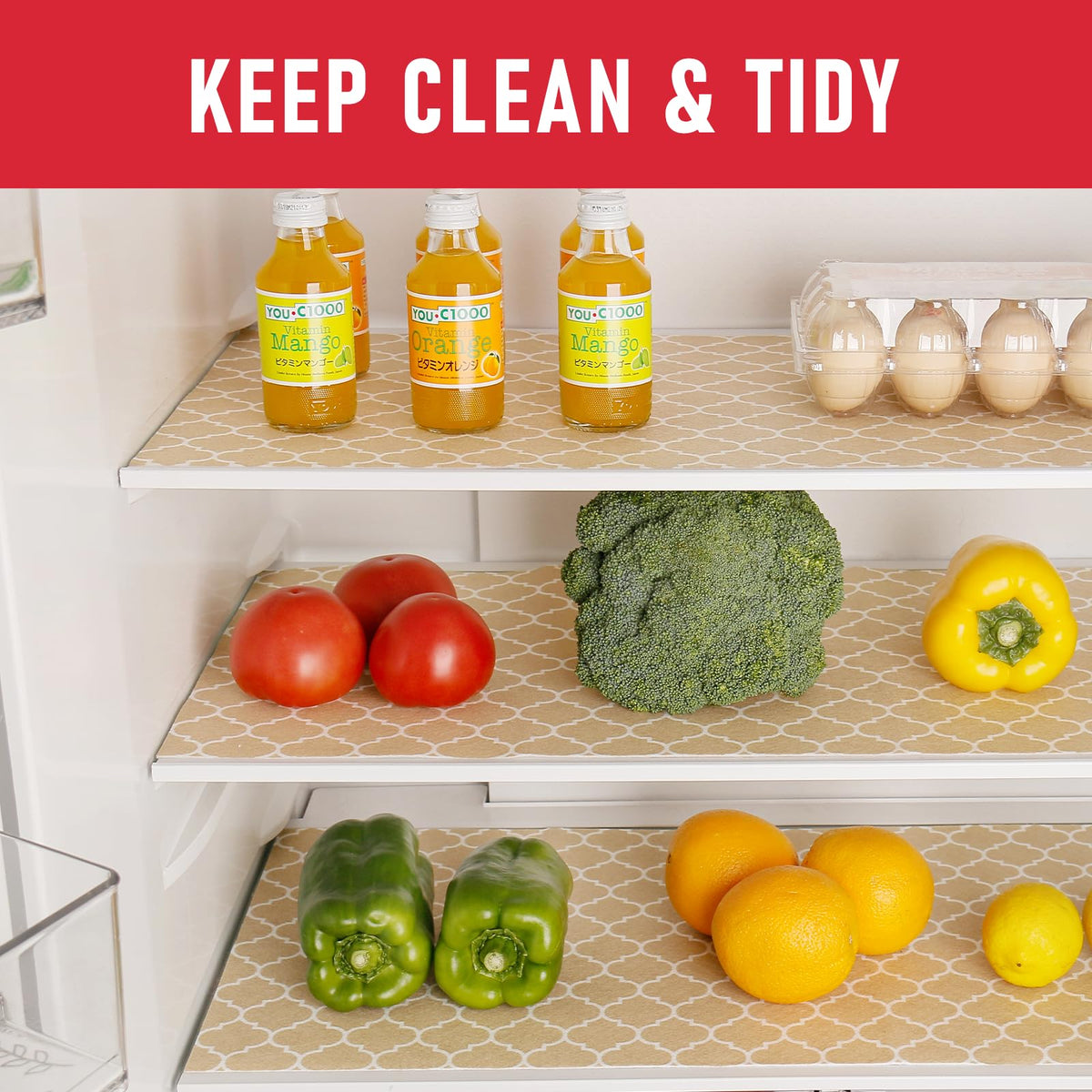 2 in 1 Refrigerator Liners (12 Sq Ft)