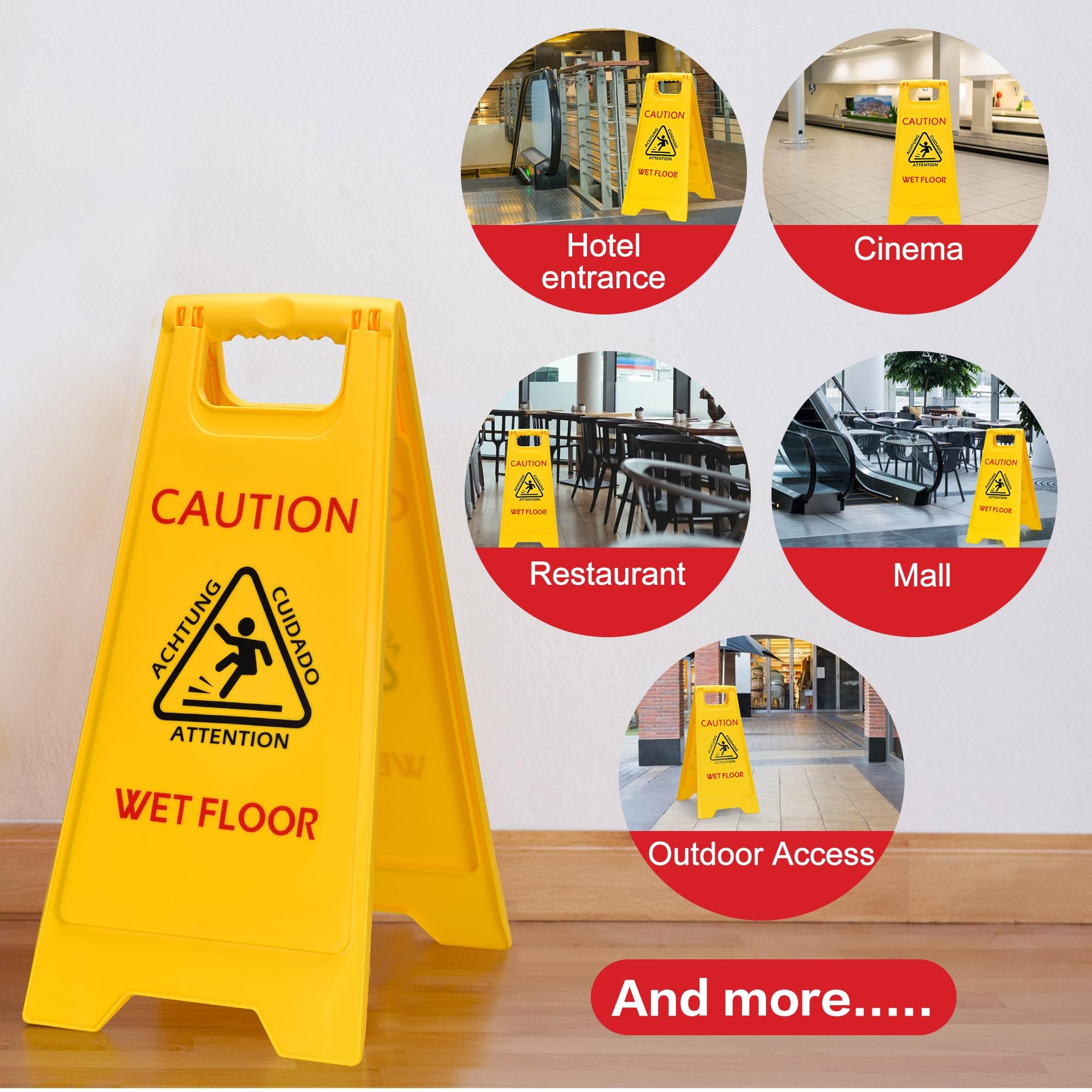 MATTHEW CLEANING 25'' Industrial Wet Floor Sign 12 Pack 2 (12 Count)