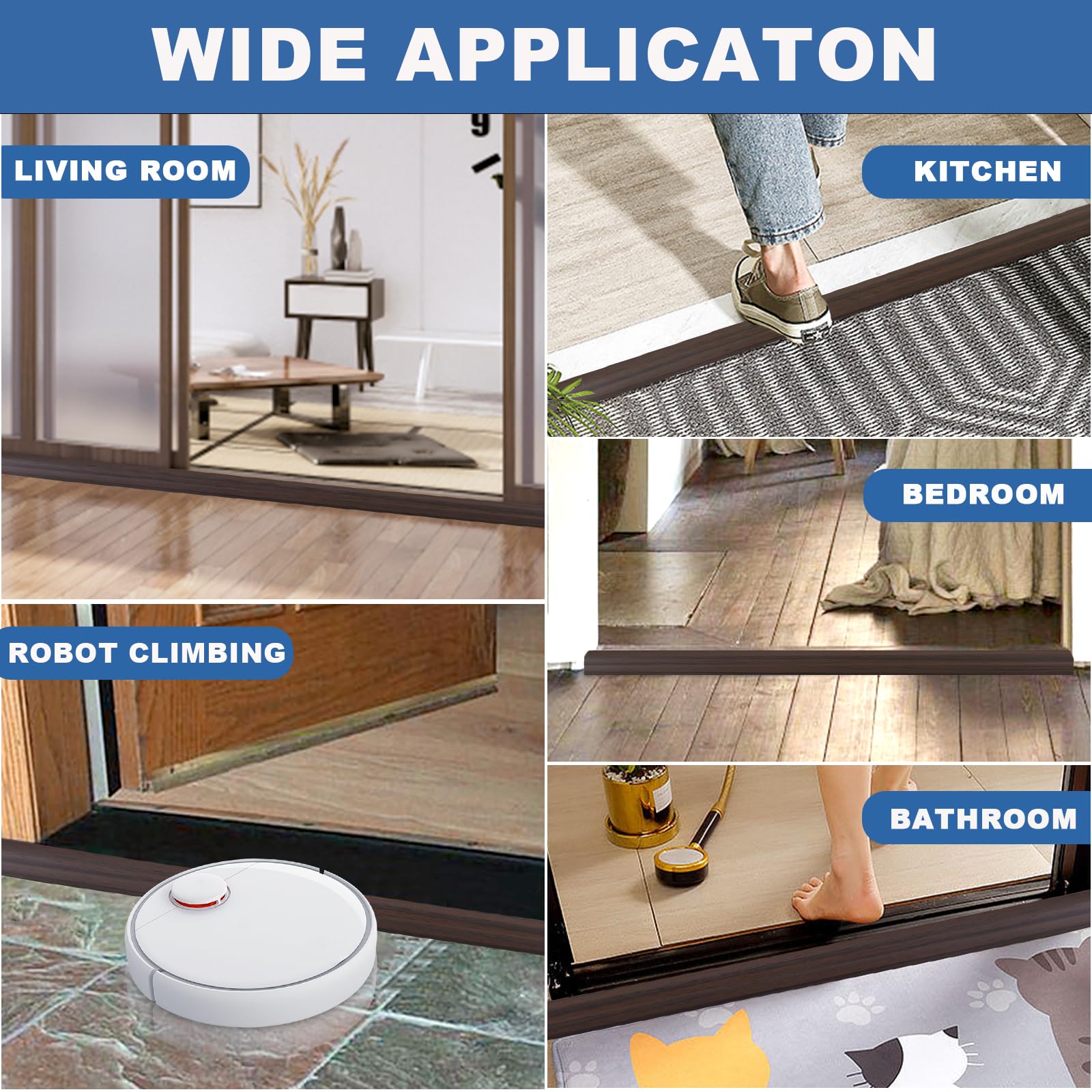 Vinyl Door Threshold Flooring Transition Strip Self Adhesive Carpet Edging Strip for Laminate Doorway Edge Threshold from 1