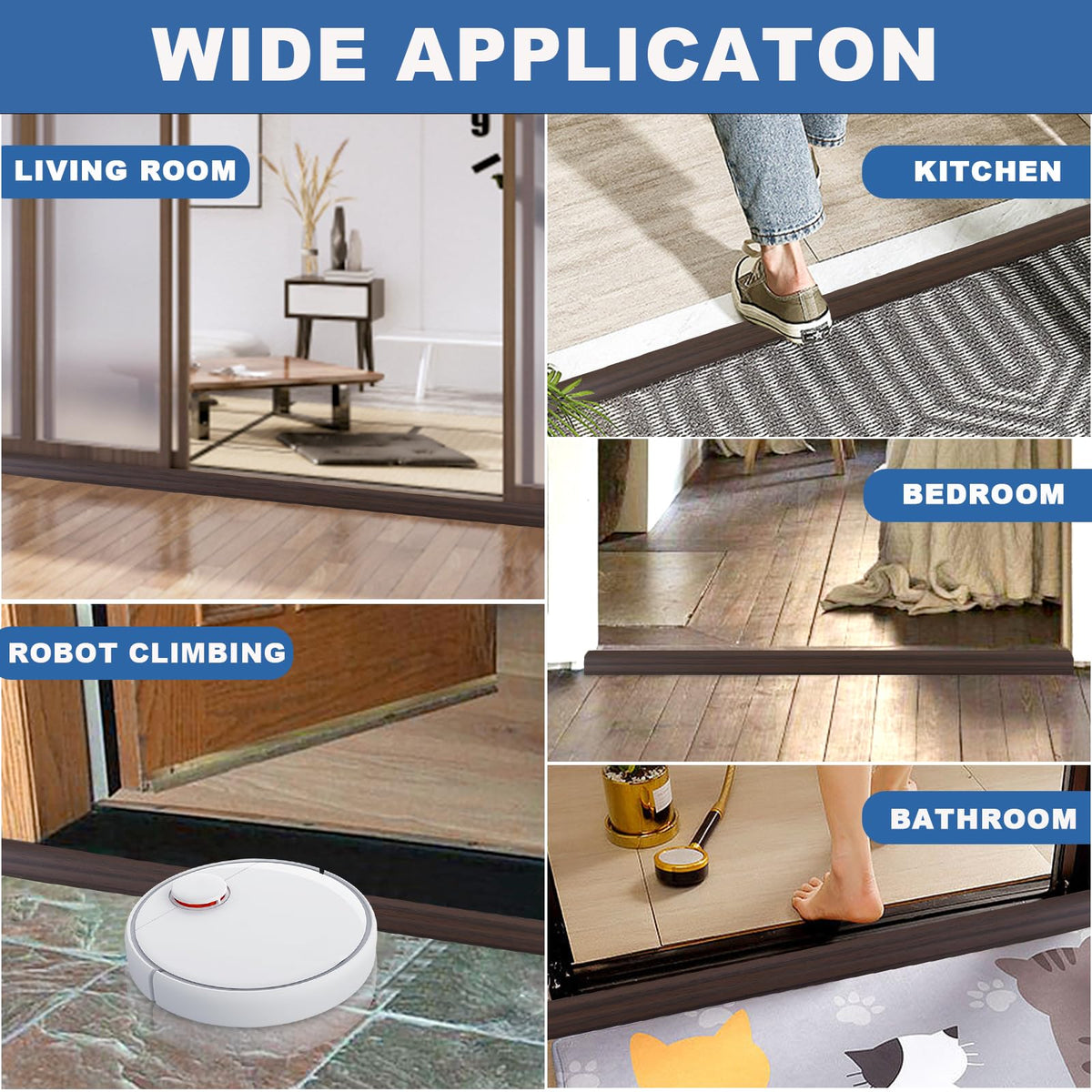 Vinyl Door Threshold Flooring Transition Strip Self Adhesive Carpet Edging Strip for Laminate Doorway Edge Threshold from 1