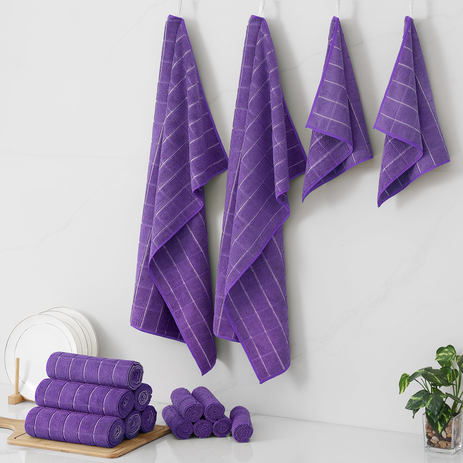 Microfiber Kitchen Towels and Dishcloths Sets (20 Count)
