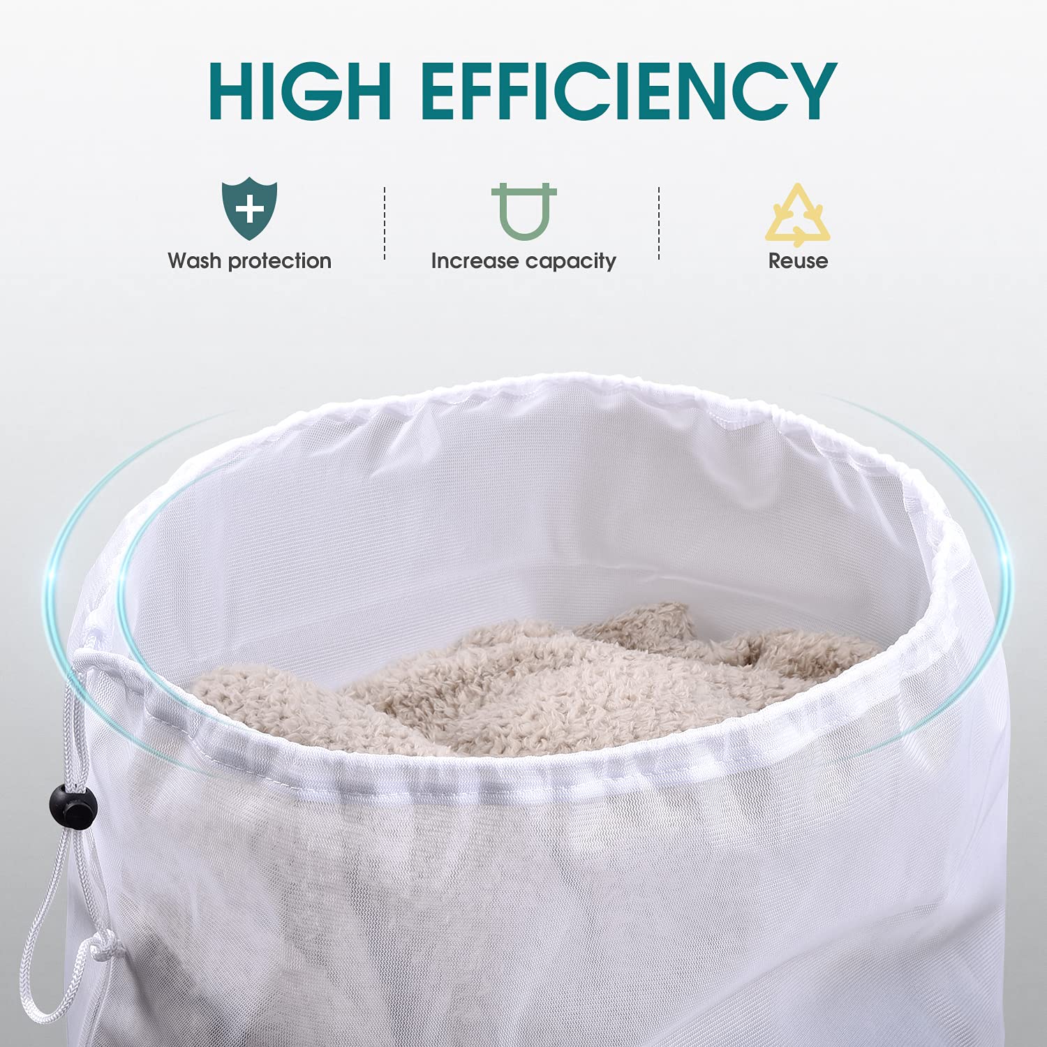 2 Pcs Large Mesh Laundry Bags 24X36 Inch Heavy Duty Drawstring Laundry Wash Bag (2 Count)