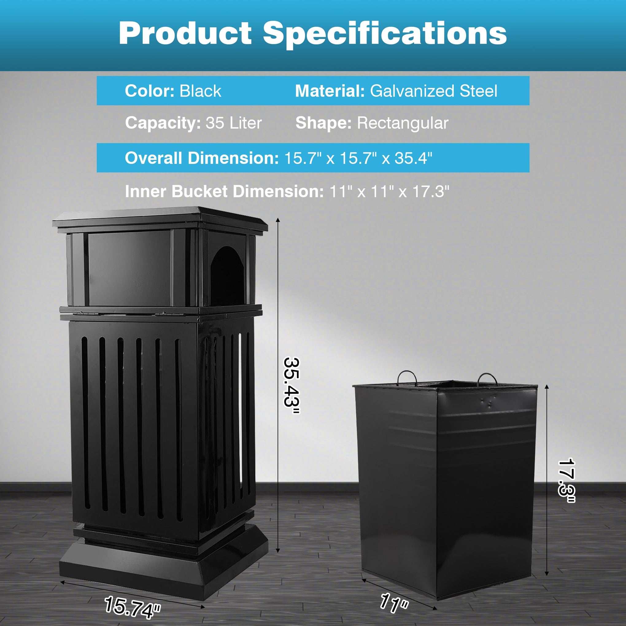 Commercial Trash Can with Lid