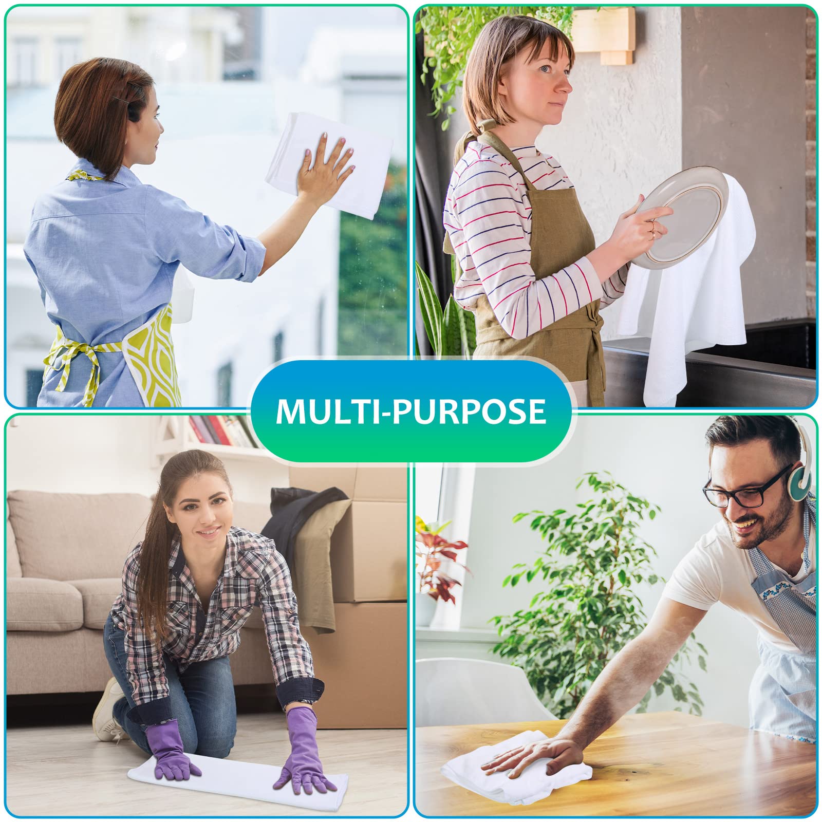 3 Pcs Extra Large Microfiber Cleaning Cloth 30" x 20" Washable Reusable Microfiber Towel Streak Free Lint Free Cloth for Cleaning Home Glass Office Window Bathrooms
