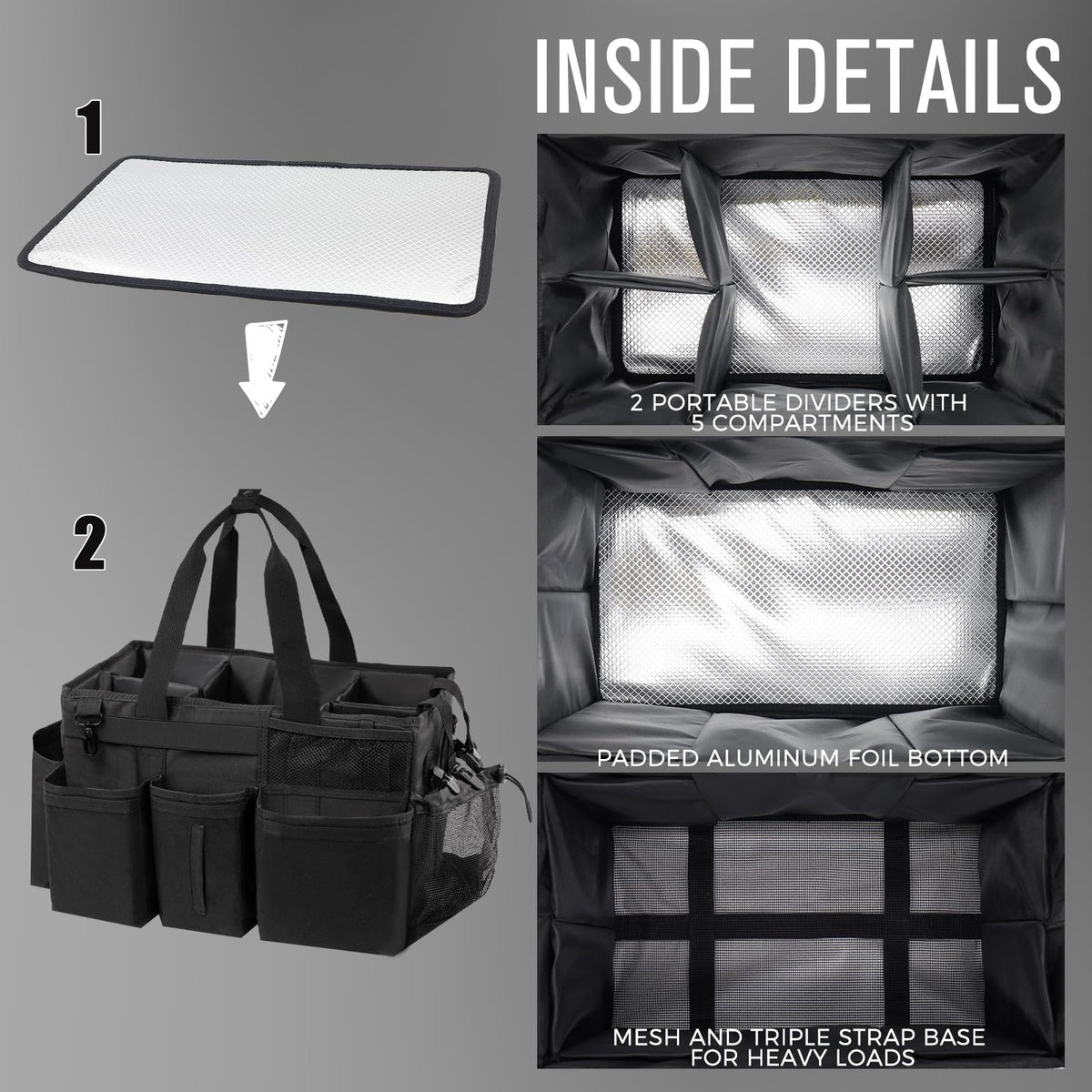 Wearable Cleaning Caddy Organizer with Handle & Shoulder Straps for Housekeepers