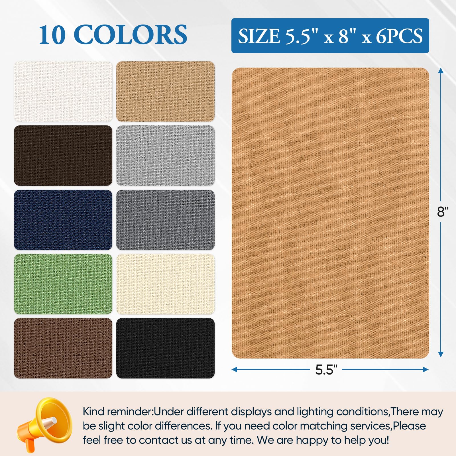 Canvas Patch 5.5 x 8 Inches 6Pcs Self (6 Count)