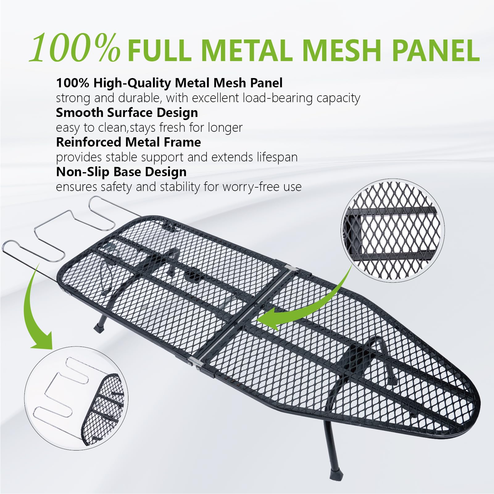 Metal Foldable Tabletop Ironing Board with Iron Rest