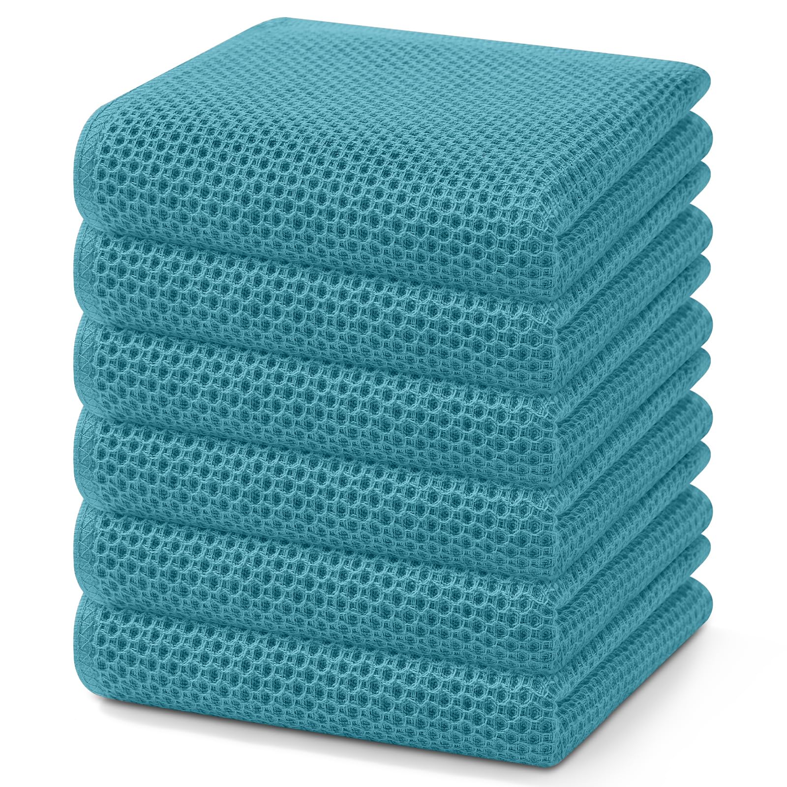 100% Cotton Waffle Weave Kitchen Dish Towels 6 (6 Count)