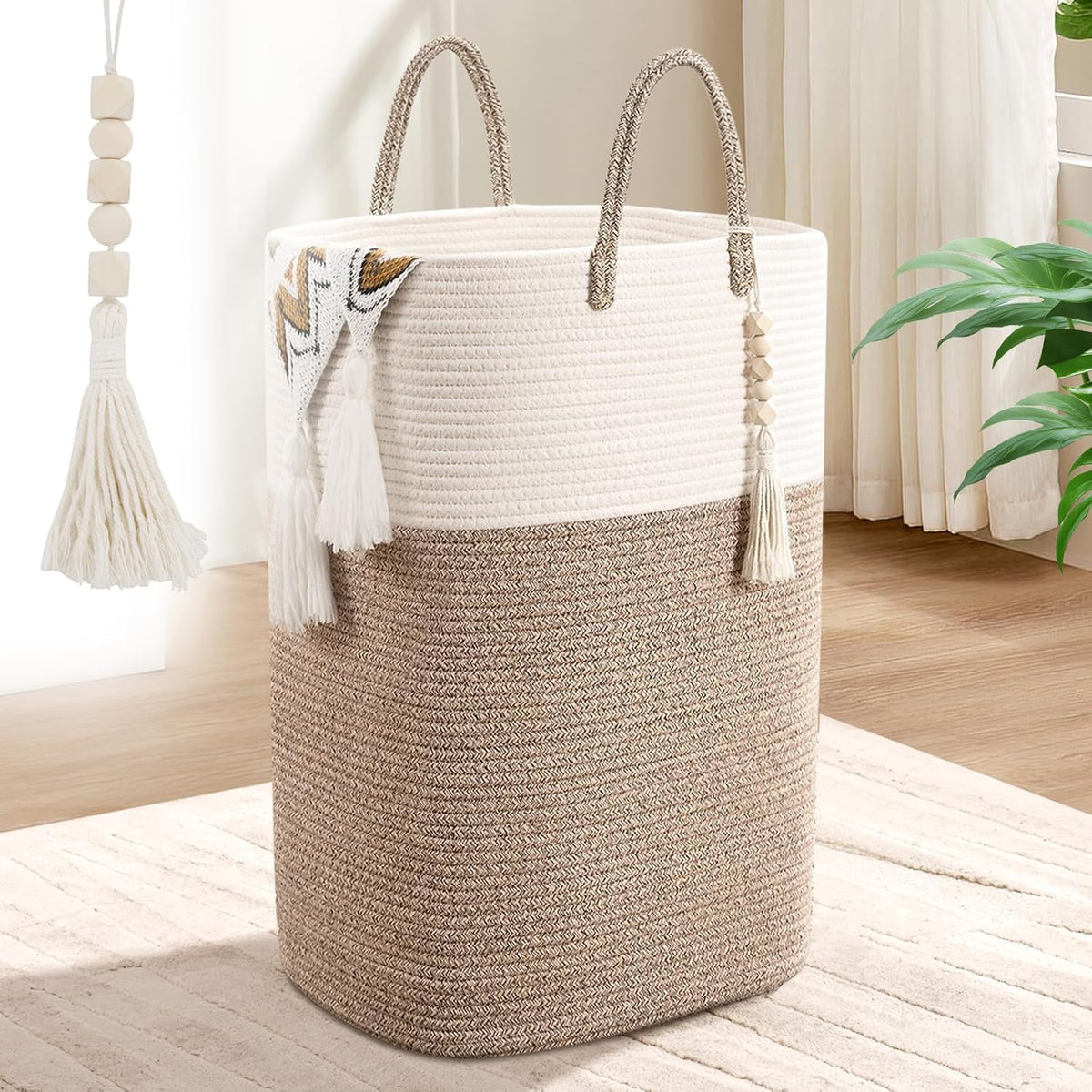 65L Woven Laundry Basket for Clothes (63.36 Ounce)