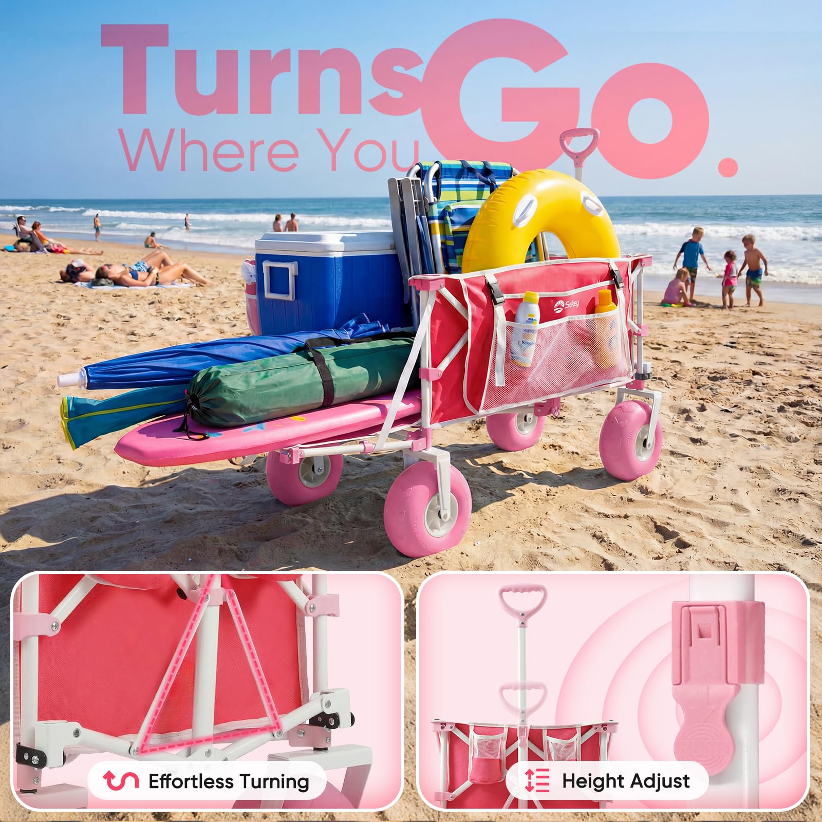 Heavy Duty Beach Wagon with 9" Big Sand