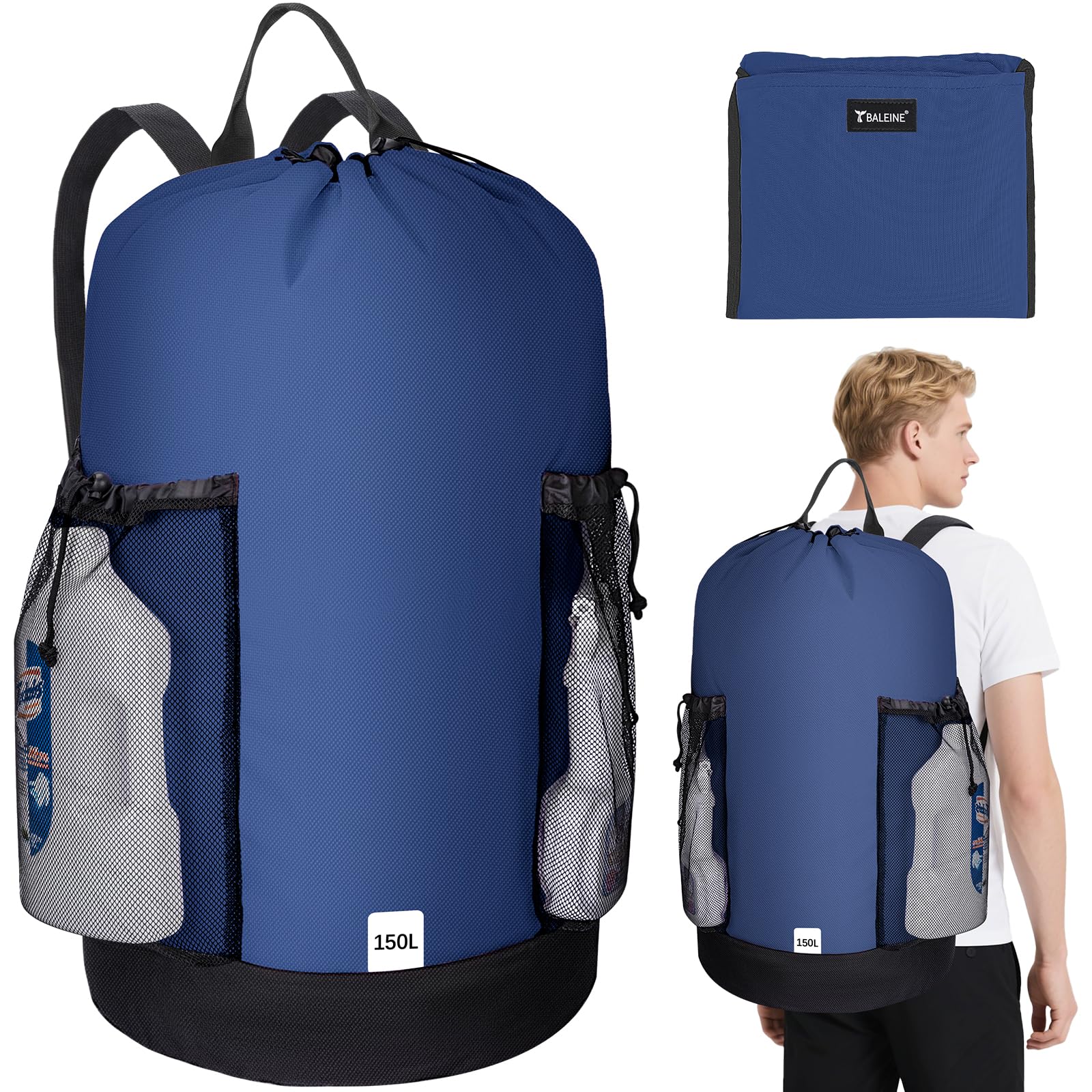 2PK 150L Laundry Bag Backpack (2 Count)
