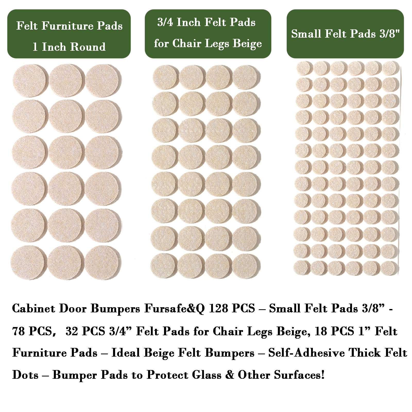 Felt Furniture Pads for Hardwood Floors (128 Count)
