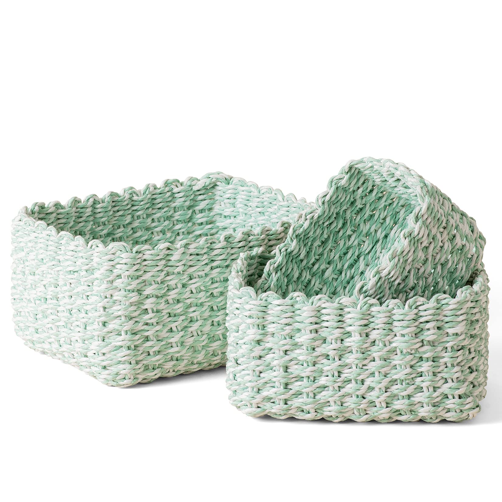 Paper Rope Storage Baskets for Organizing (3 Count)