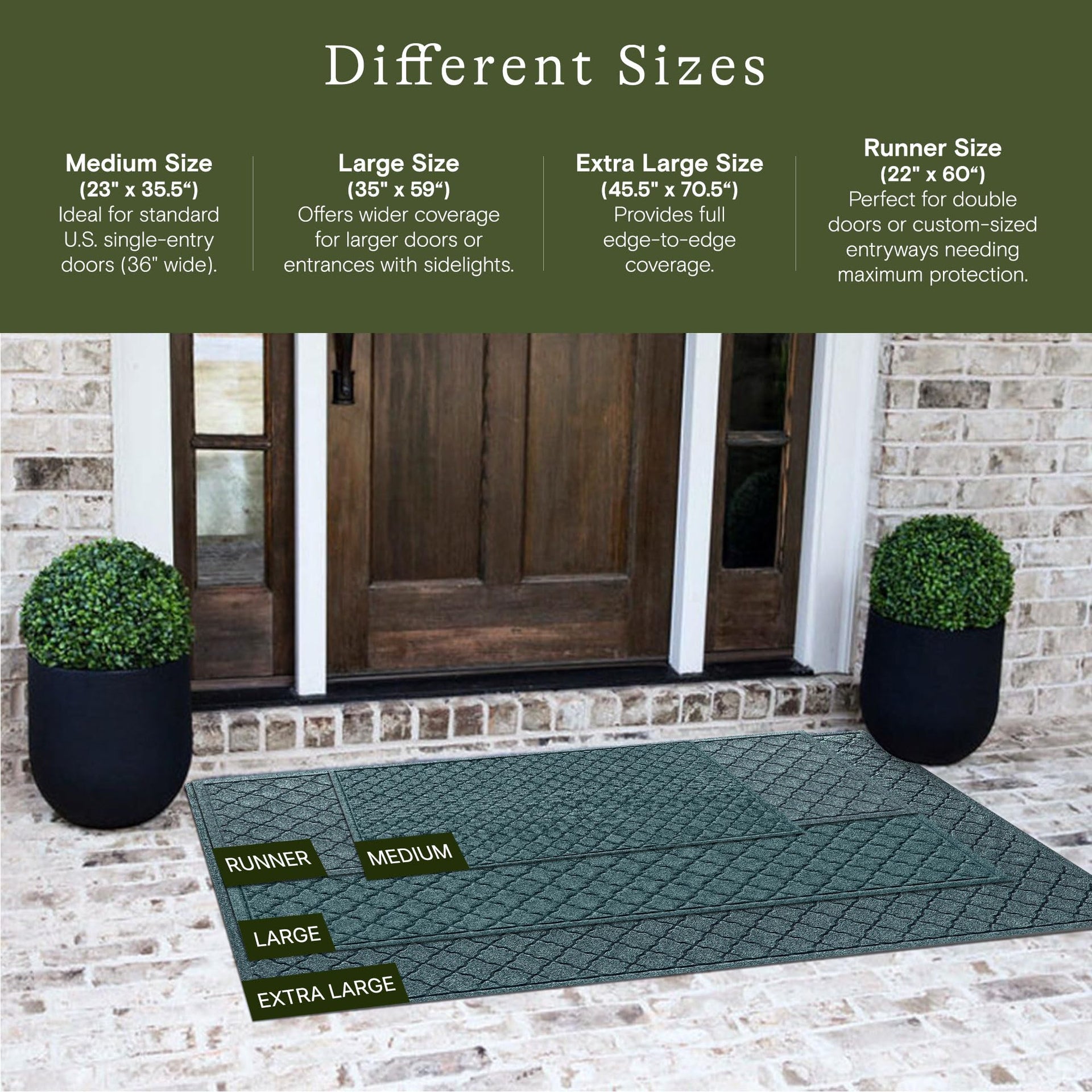 Cordova Front Door Mat Indoor Outdoor Entrance (10 Sq Ft)