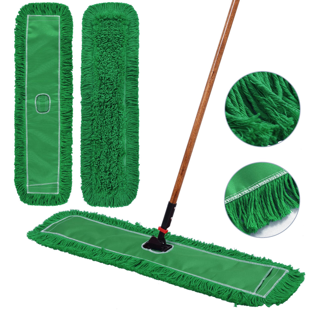 Matthew Cleaning 36'' Industrial Strength Cotton Dust Mop Refill Washable Replacement Heads for Residential & Commercial Use Fit Standard Dust Mop Frames (6 Count) - ModHome Supplies